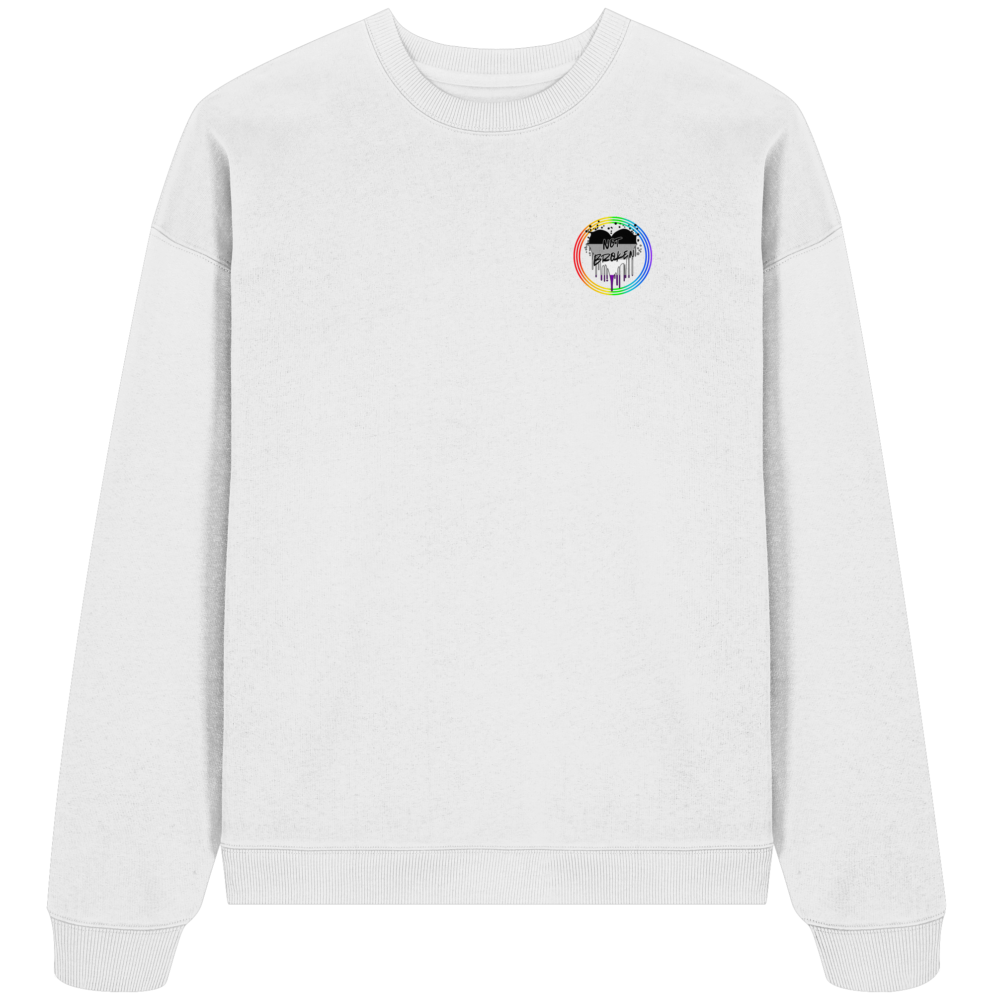 Asexual Not Broken "Regenbogenkreis Edition" - Organic Oversize Sweatshirt