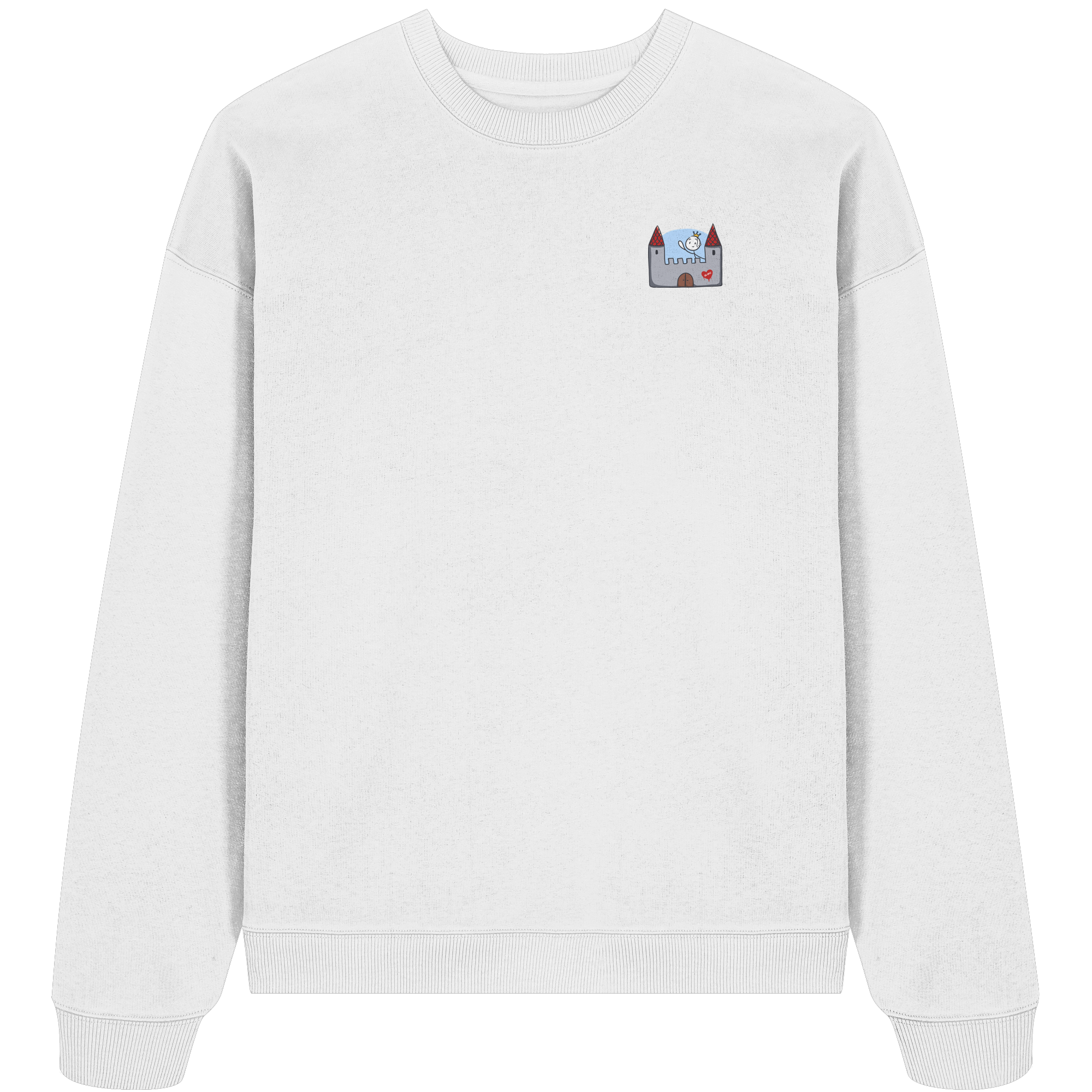 Hier und jetzt bin ich in Sicherheit "Schwarze Edition" Backprint - Organic Oversize Sweatshirt