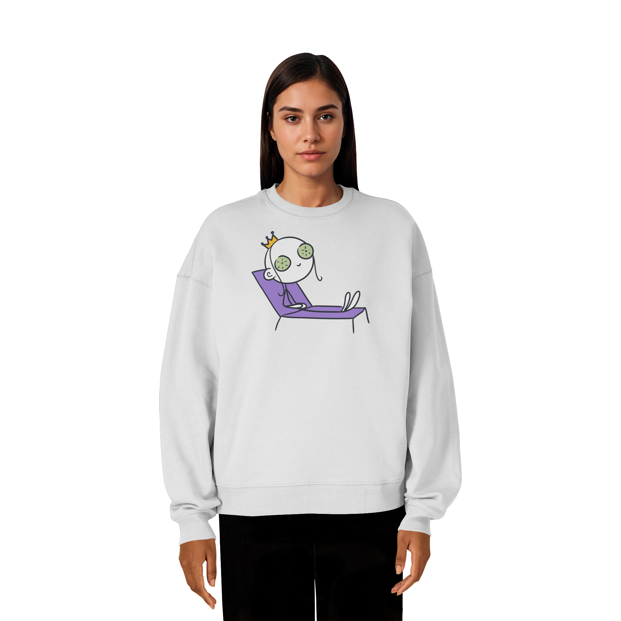 Seelenmännchen "Chill Out Edition" Frontprint - Organic Oversize Sweatshirt