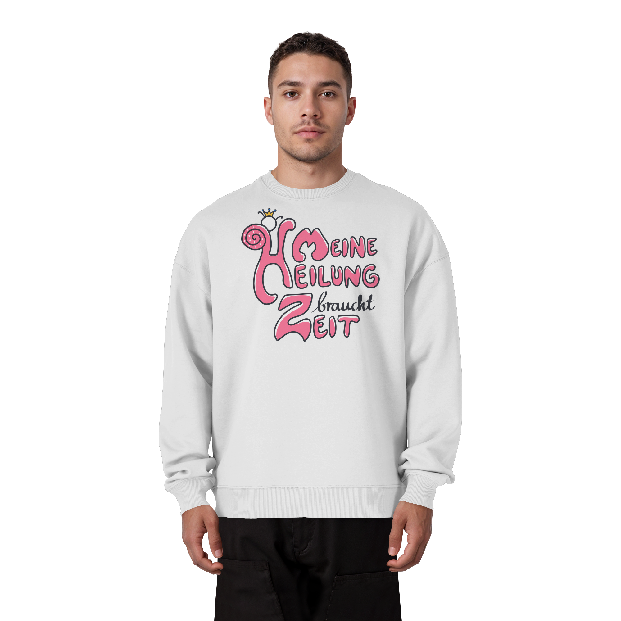 Meine Heilung braucht Zeit "Pinke Edition" - Organic Oversize Sweatshirt
