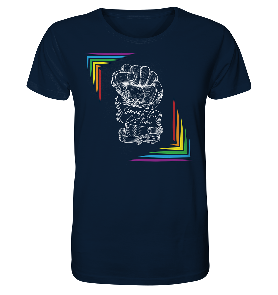 Smash The Cistem (weiße Schrift) - Organic Shirt