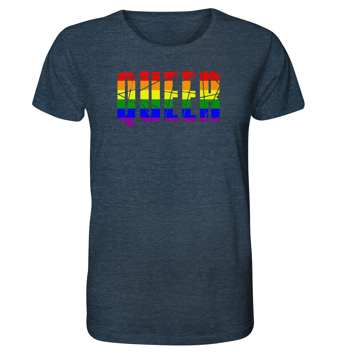 QUEER in Regenbogen Farben - Organic Shirt