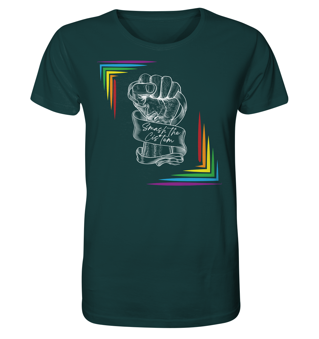 Smash The Cistem (weiße Schrift) - Organic Shirt