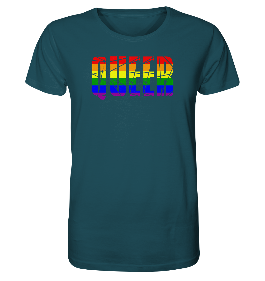 QUEER in Regenbogen Farben - Organic Shirt