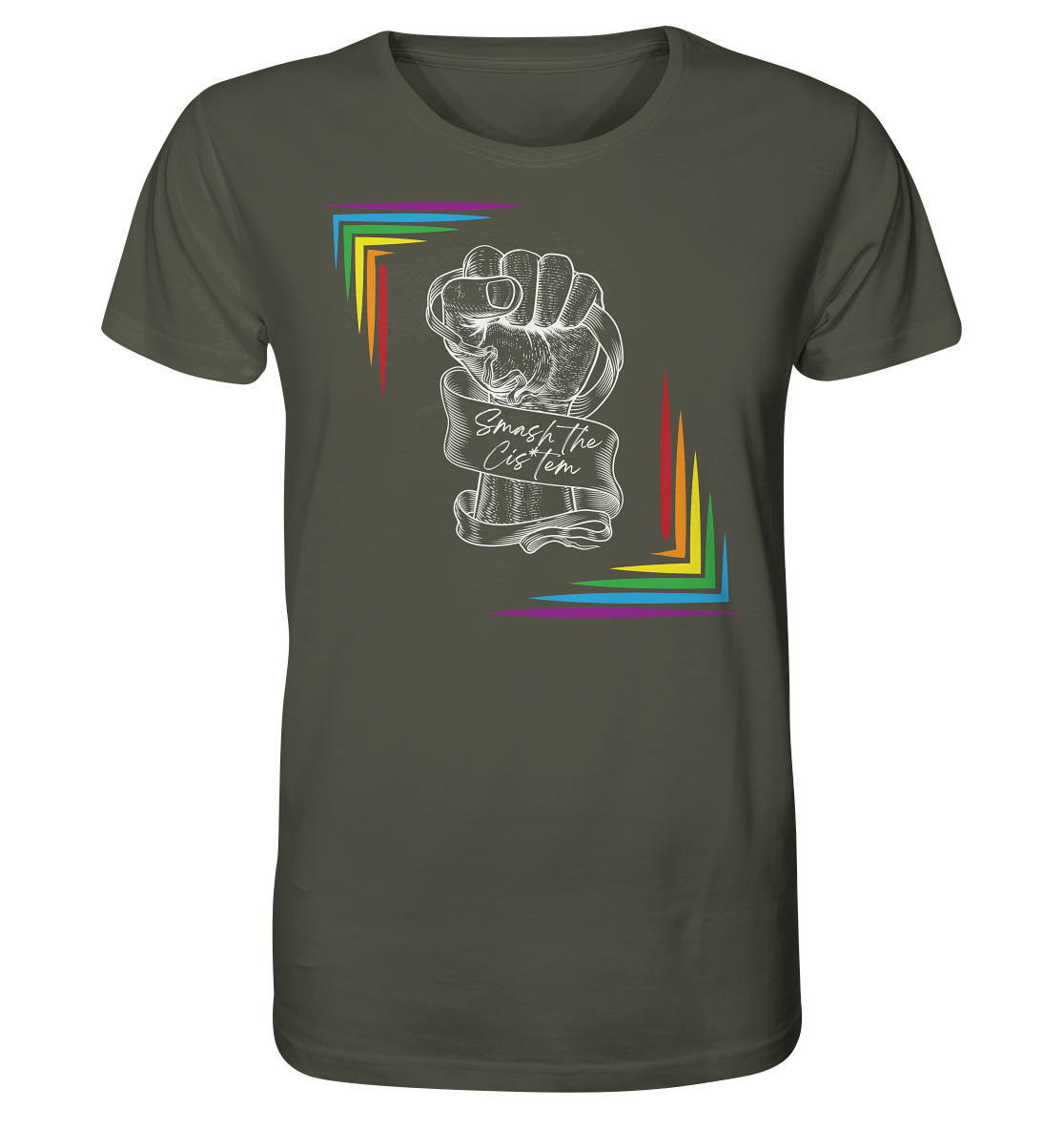 Smash The Cistem (weiße Schrift) - Organic Shirt