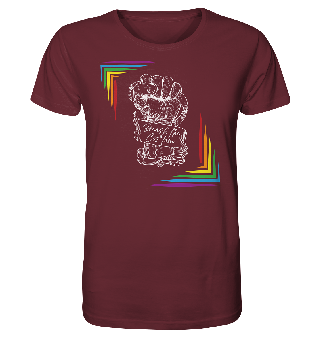 Smash The Cistem (weiße Schrift) - Organic Shirt