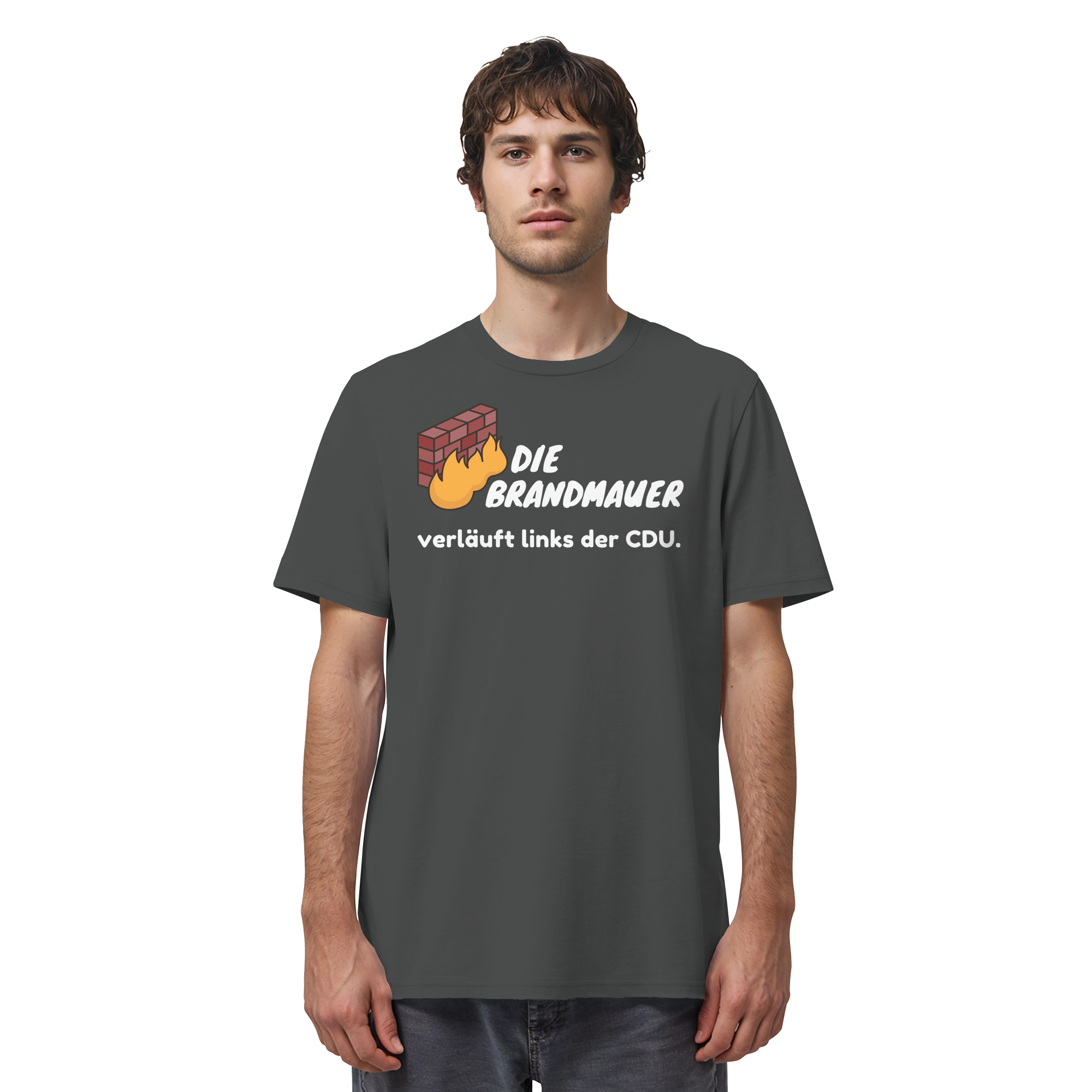Brandmauer (weiße Schrift) - Organic Shirt