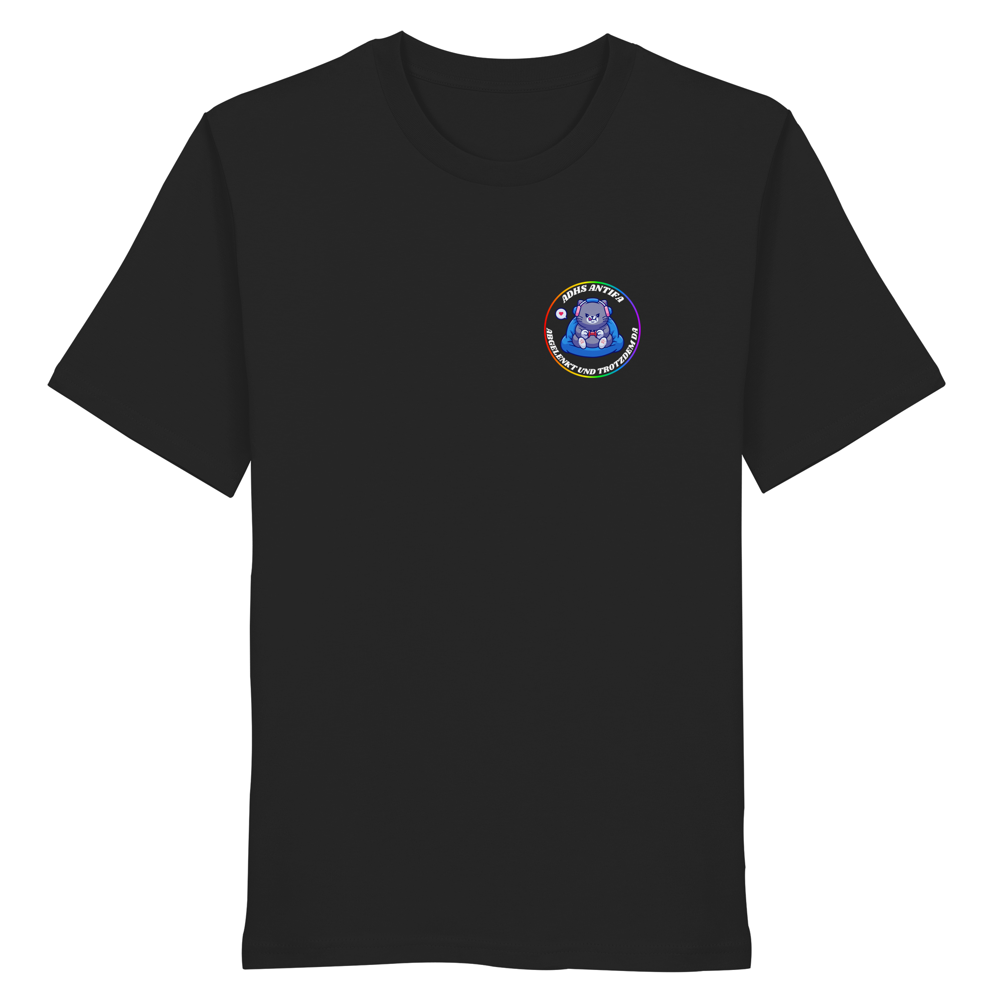 ADHS Antifa: Abgelenkt und trotzdem da "Gamer Cat Edition" - Organic Shirt