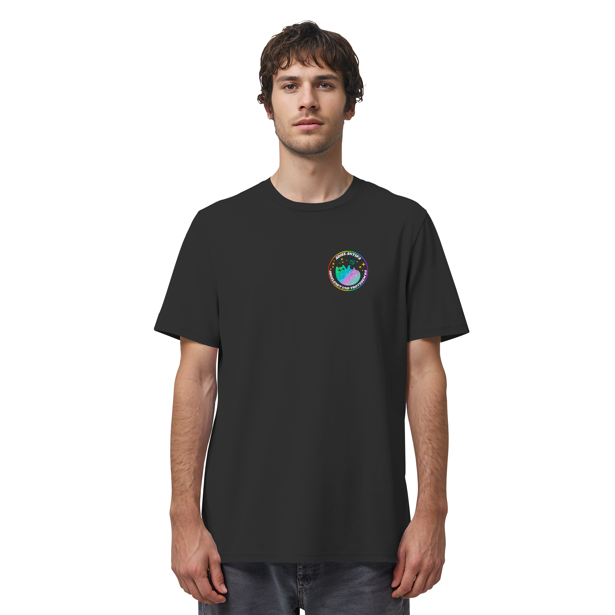 ADHS Antifa: Abgelenkt und trotzdem da "Space Cat Edition" - Organic Shirt