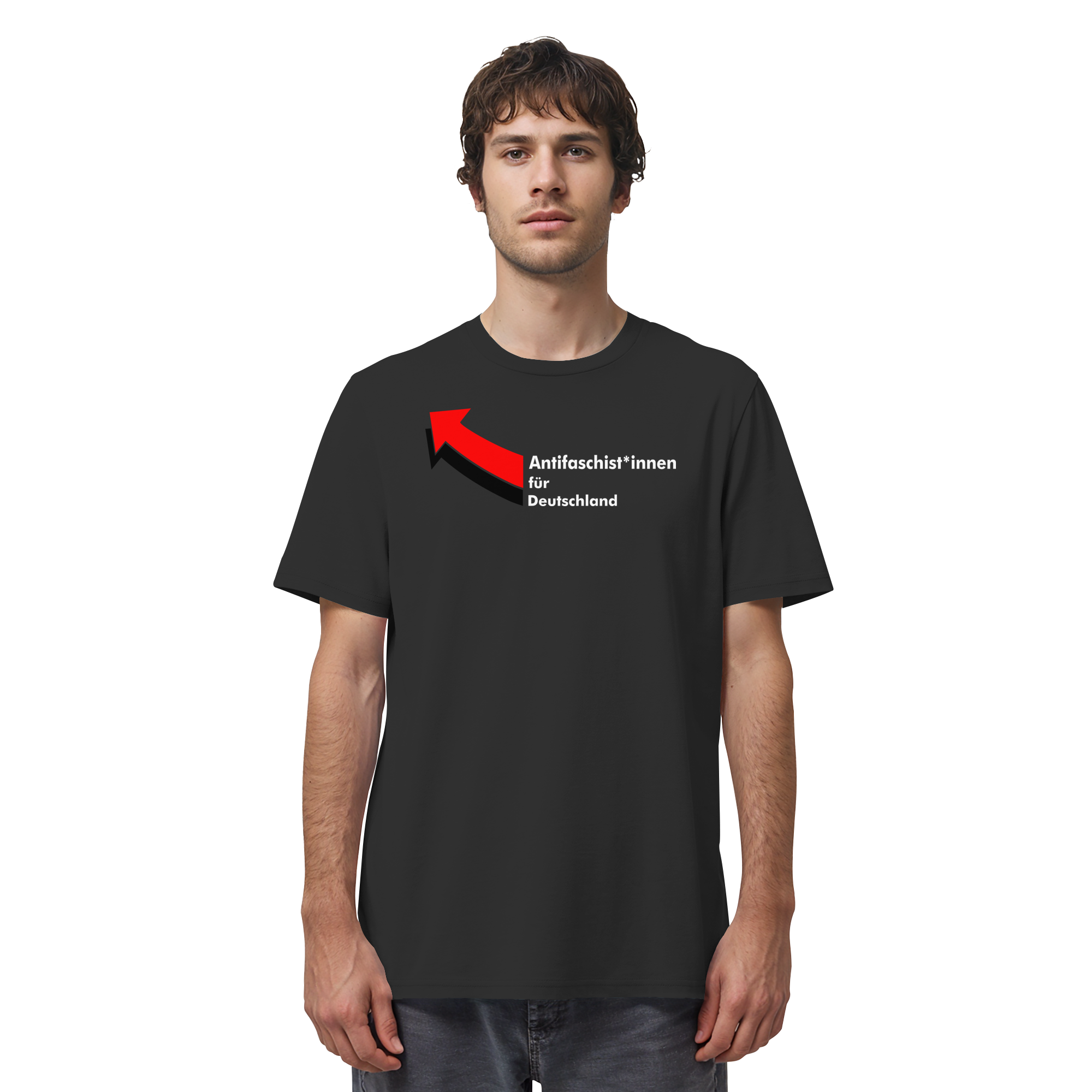 Antifaschist*innen für Deutschland (weiße Schrift) - Organic Shirt