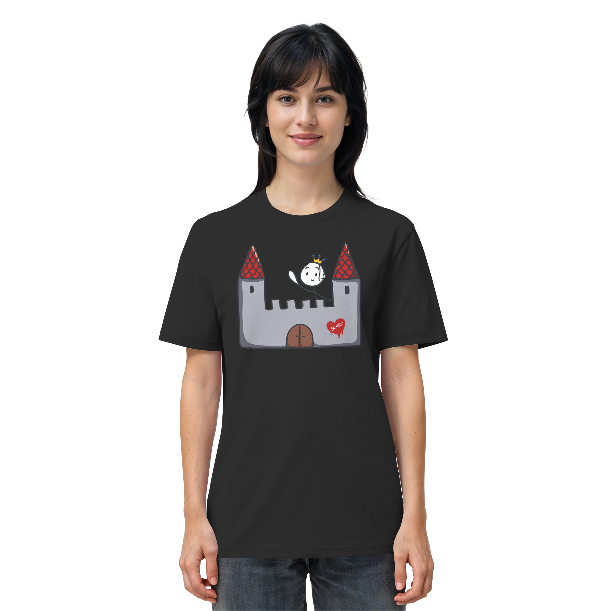 Seelenmännchen "Schloss Edition" Frontprint (dunkel) - Organic Shirt