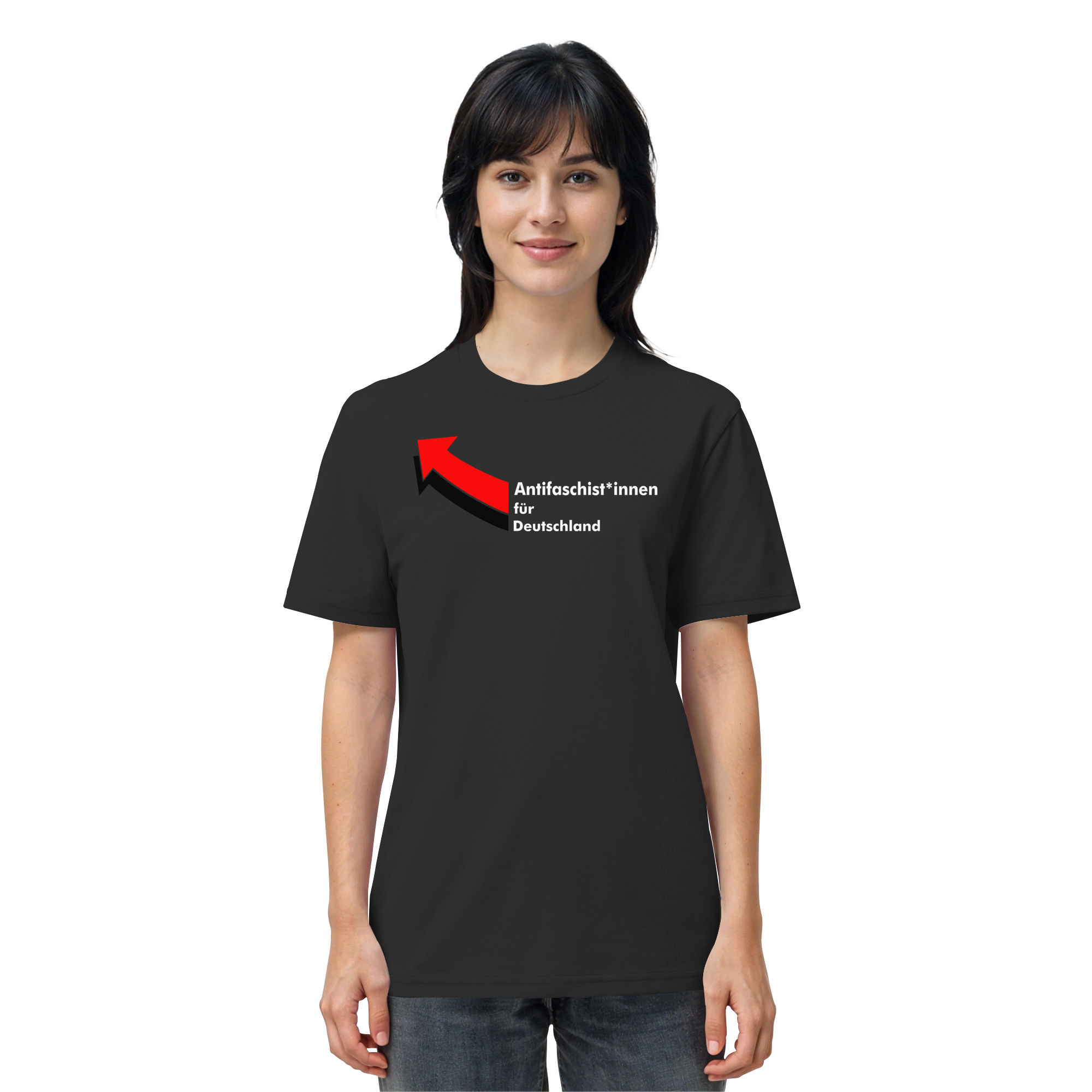 Antifaschist*innen für Deutschland (weiße Schrift) - Organic Shirt