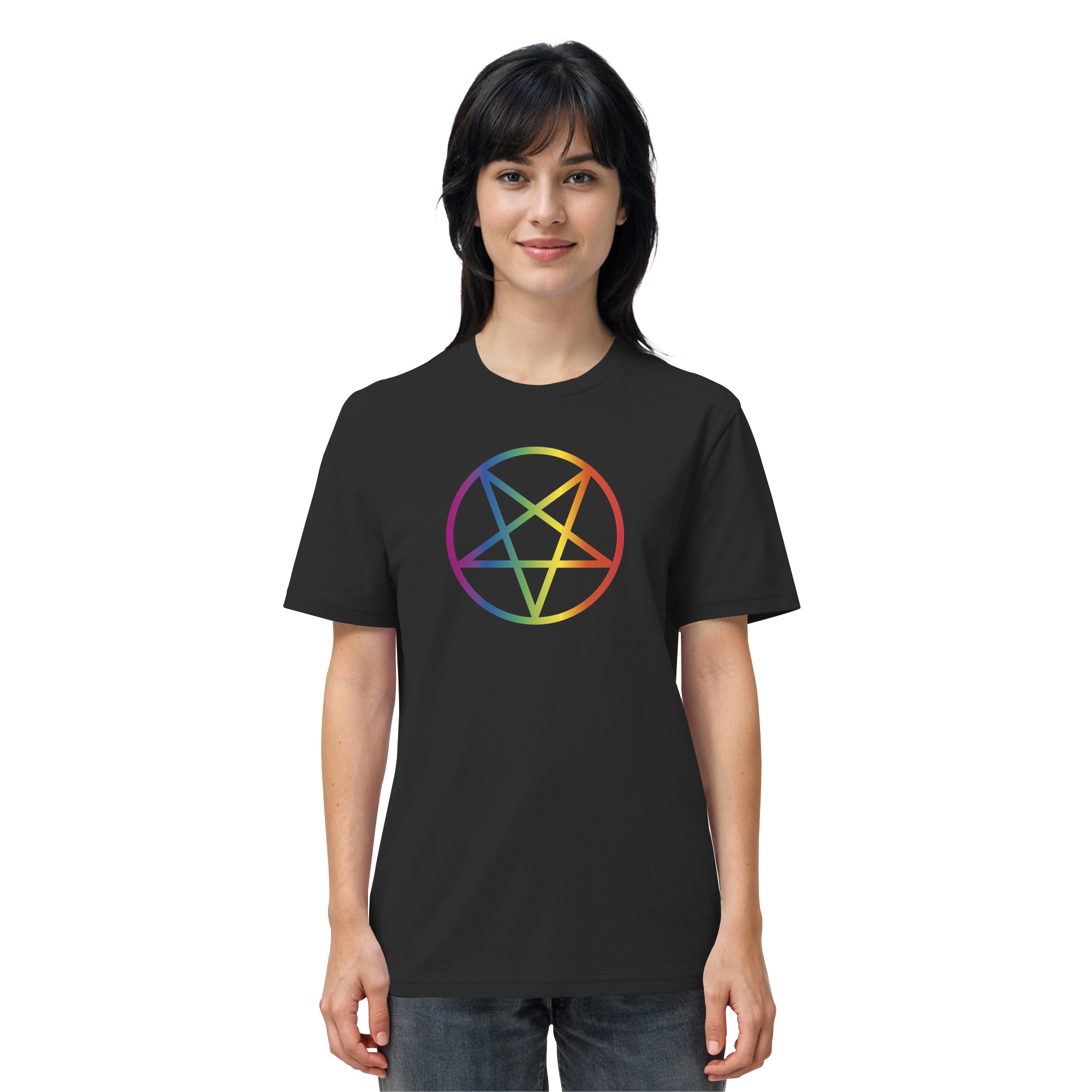 Regenbogen Pentagramm - Organic Shirt