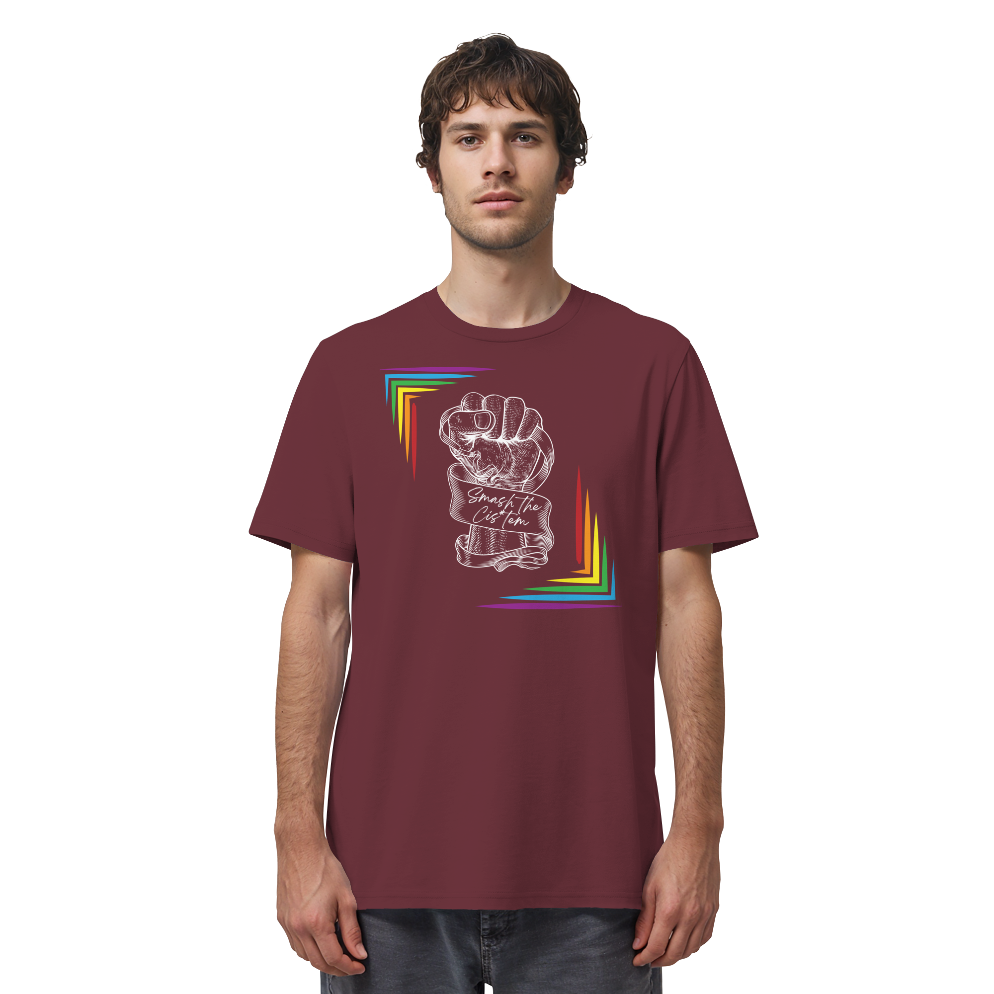 Smash The Cistem (weiße Schrift) - Organic Shirt