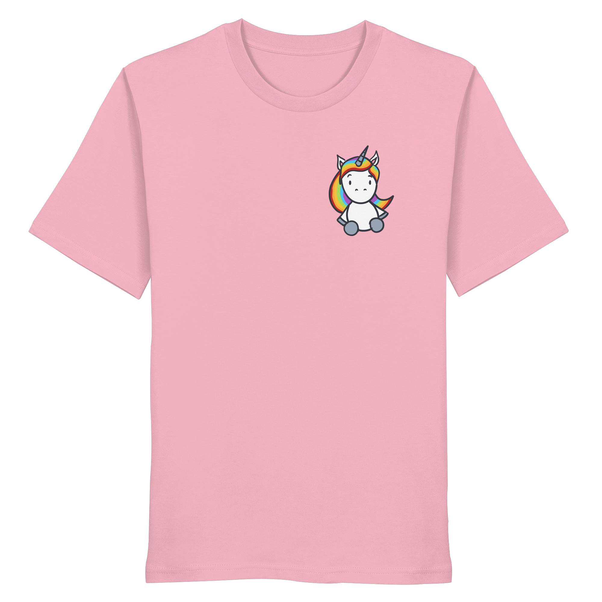 Schwarz Weiß wird Regenbogen Farben Backprint (hell) - Organic Shirt