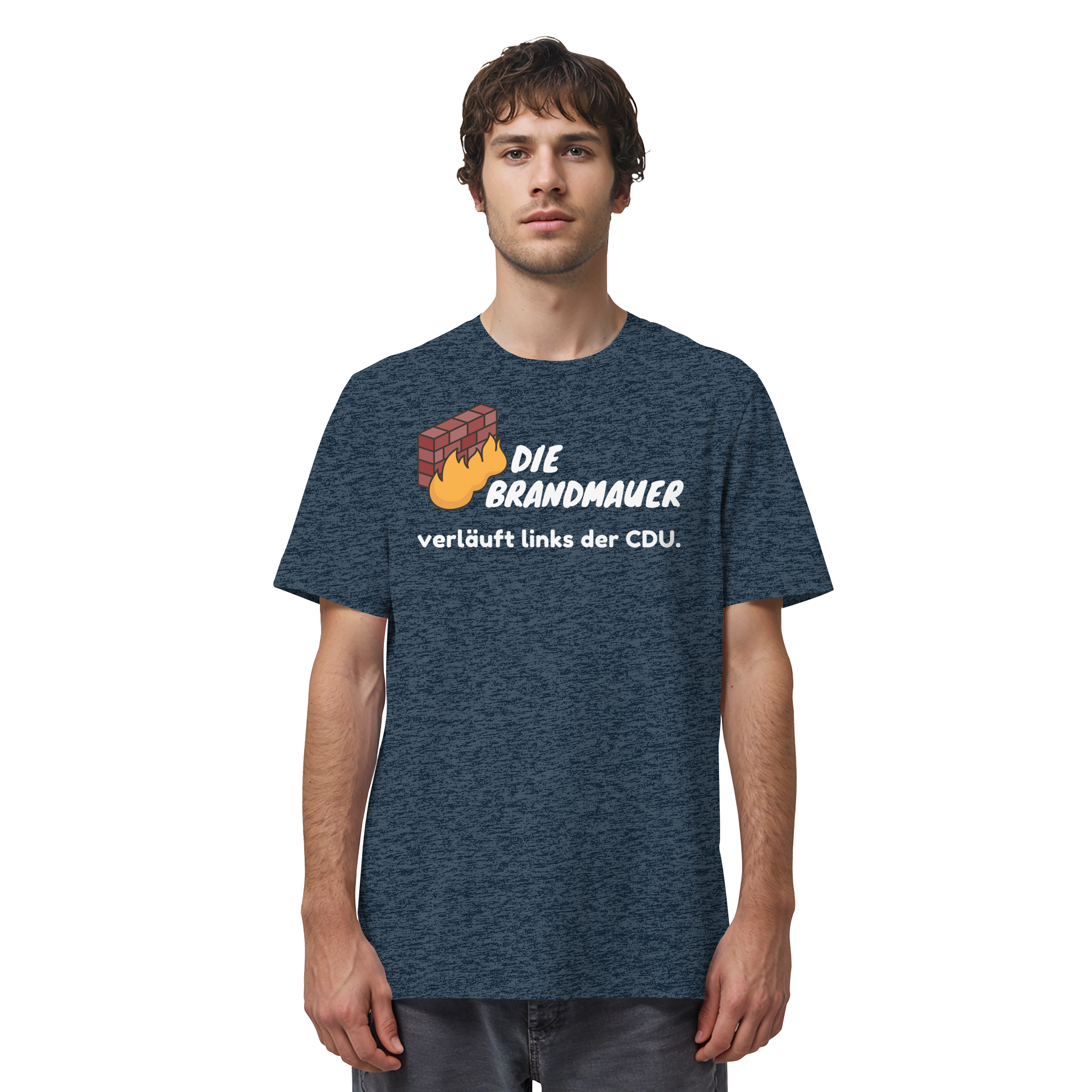 Brandmauer (weiße Schrift) - Organic Shirt