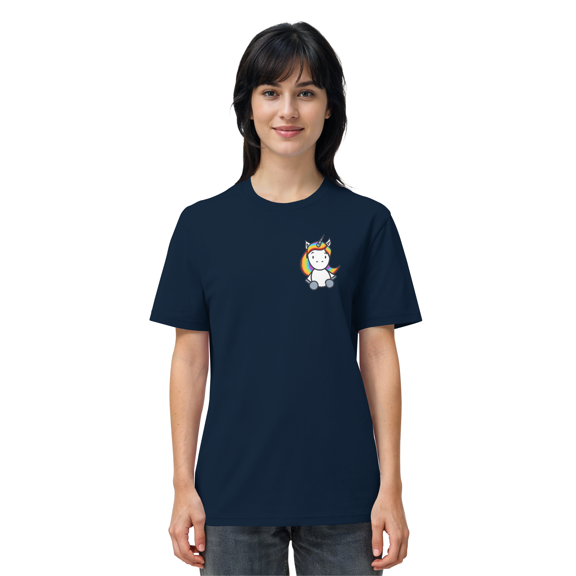 Schwarz Weiß wird Regenbogen Farben Backprint (dunkel) - Organic Shirt