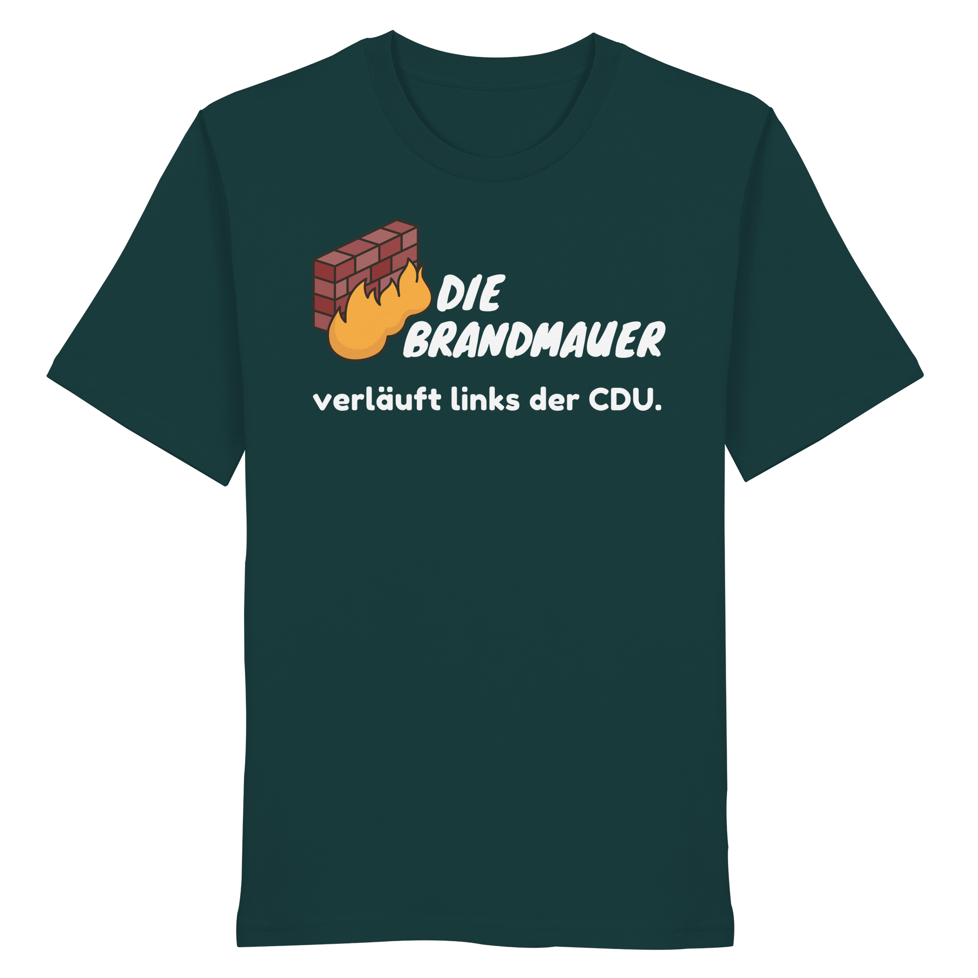 Brandmauer (weiße Schrift) - Organic Shirt