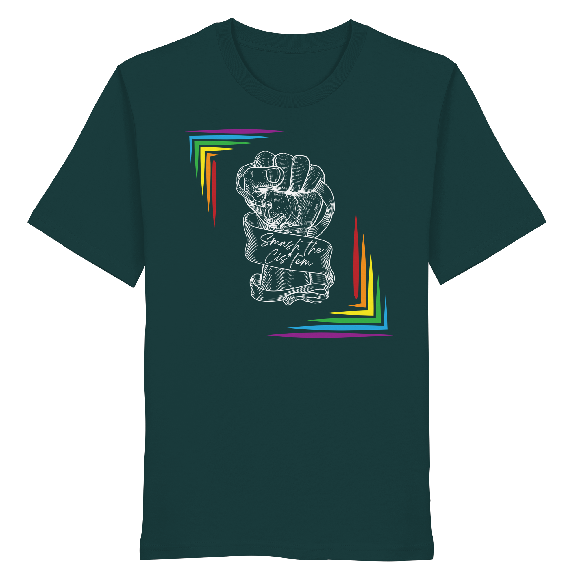 Smash The Cistem (weiße Schrift) - Organic Shirt