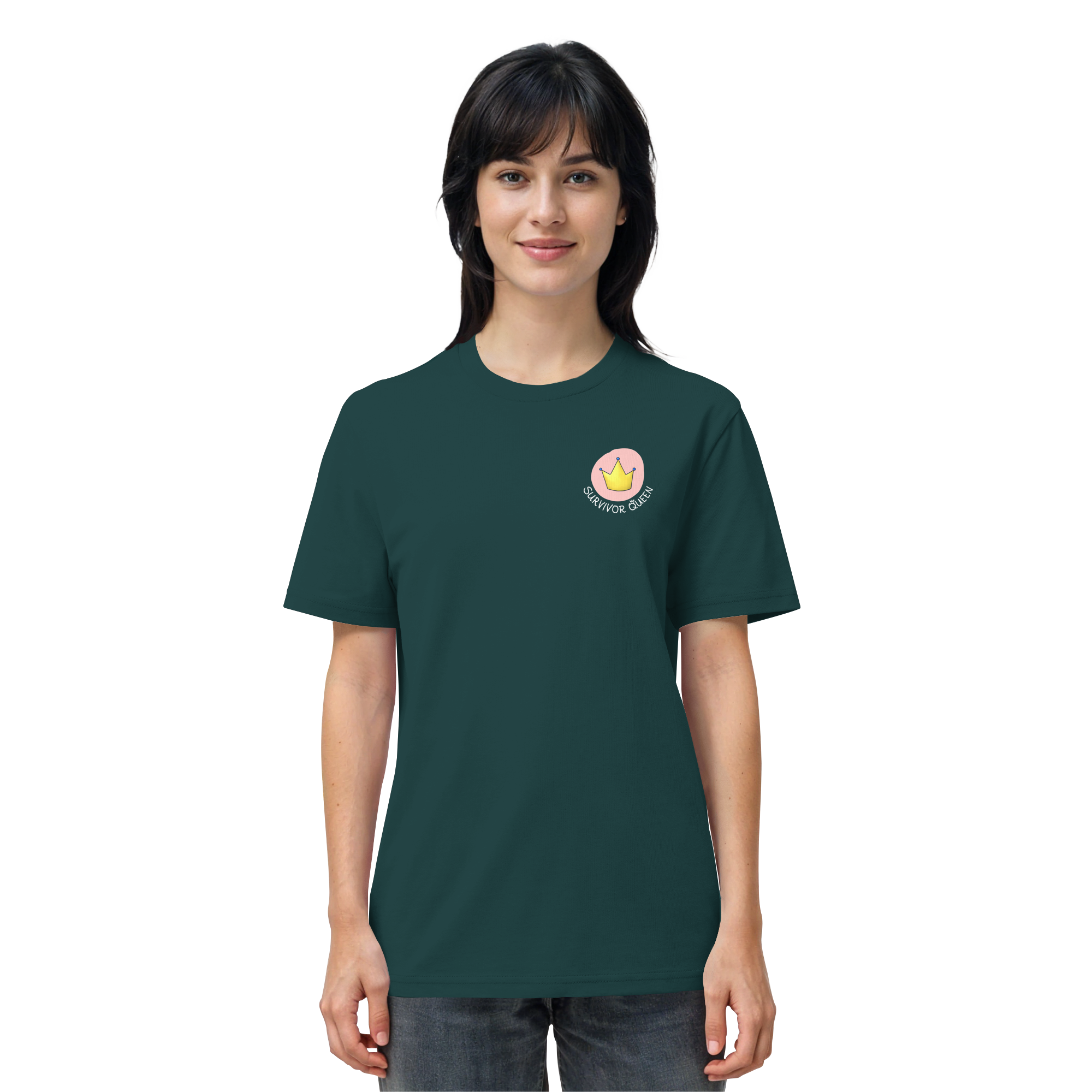 Survivor Queens Logo "Schriftzug Edition" Brustprint (dunkel) - Organic Shirt