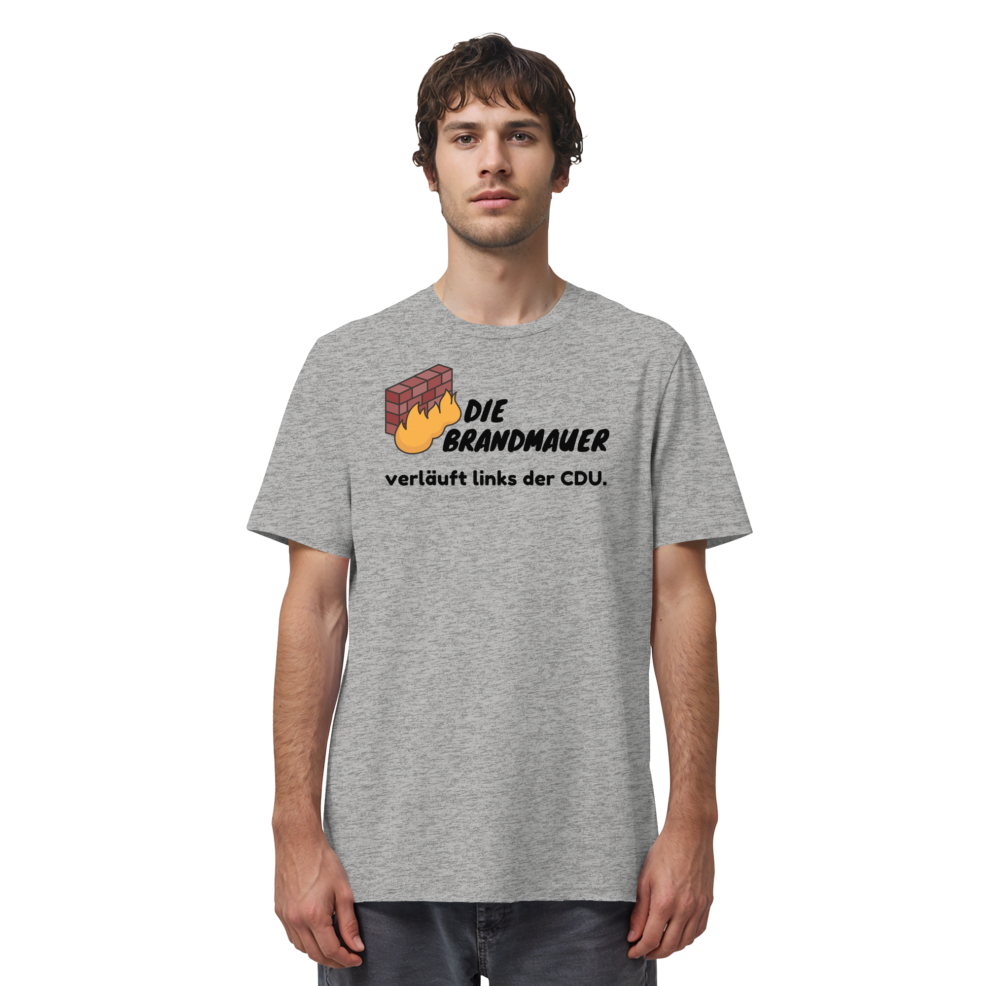 Brandmauer (schwarze Schrift) - Organic Shirt