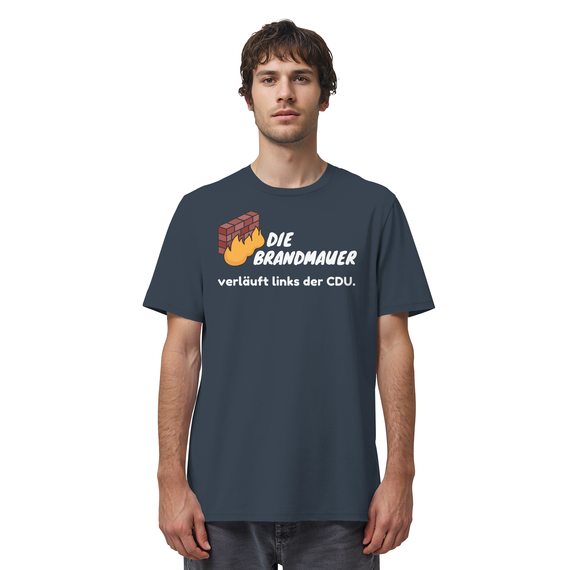 Brandmauer (weiße Schrift) - Organic Shirt