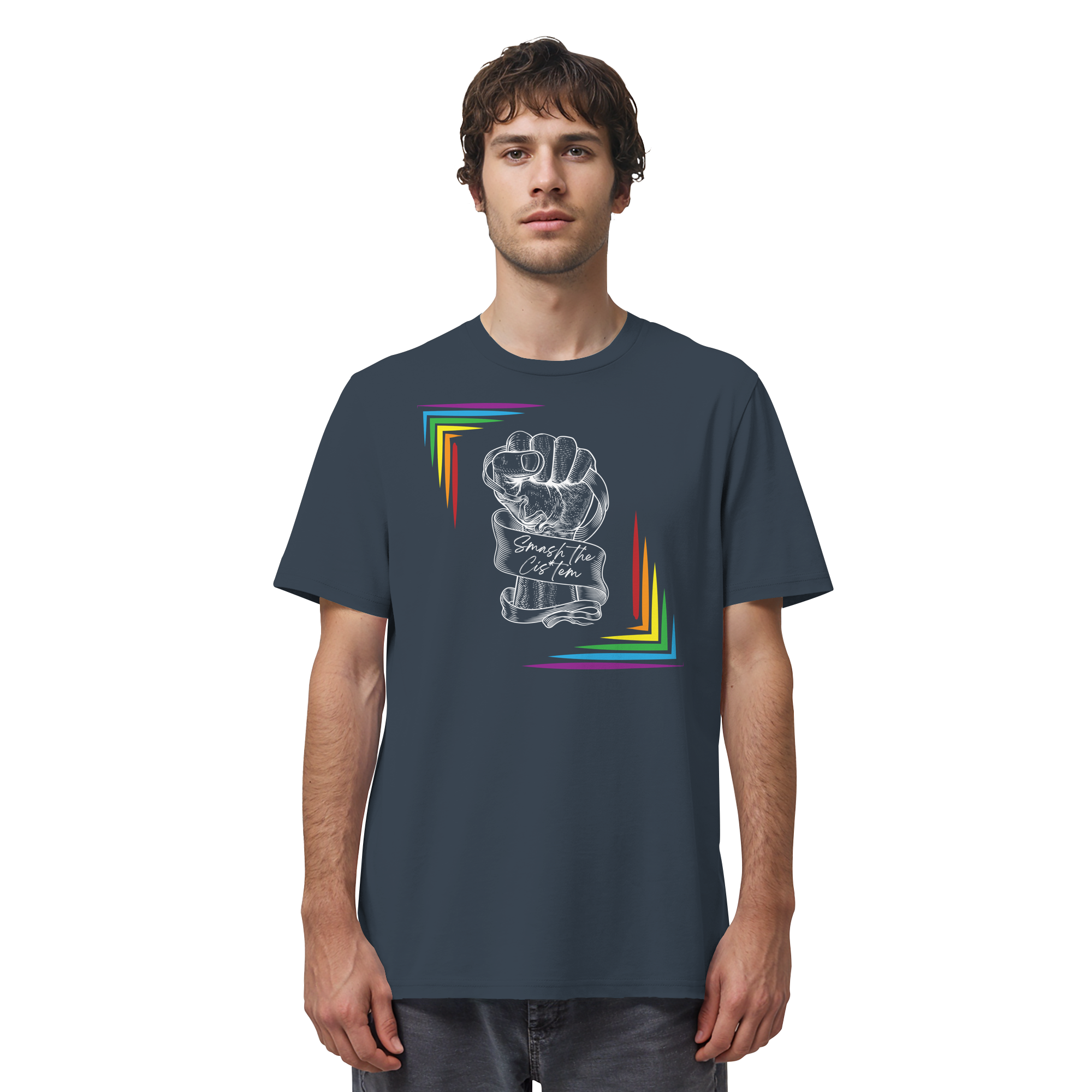 Smash The Cistem (weiße Schrift) - Organic Shirt