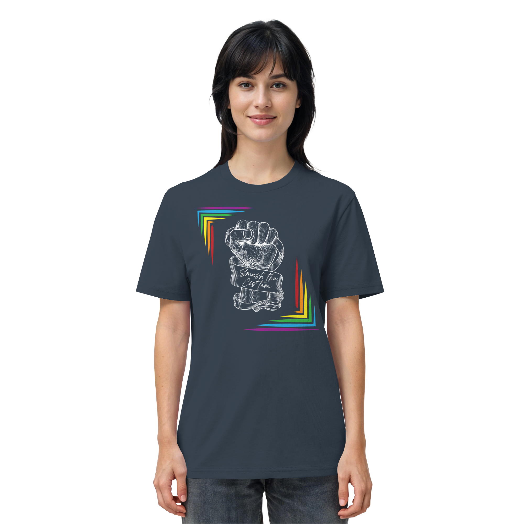 Smash The Cistem (weiße Schrift) - Organic Shirt