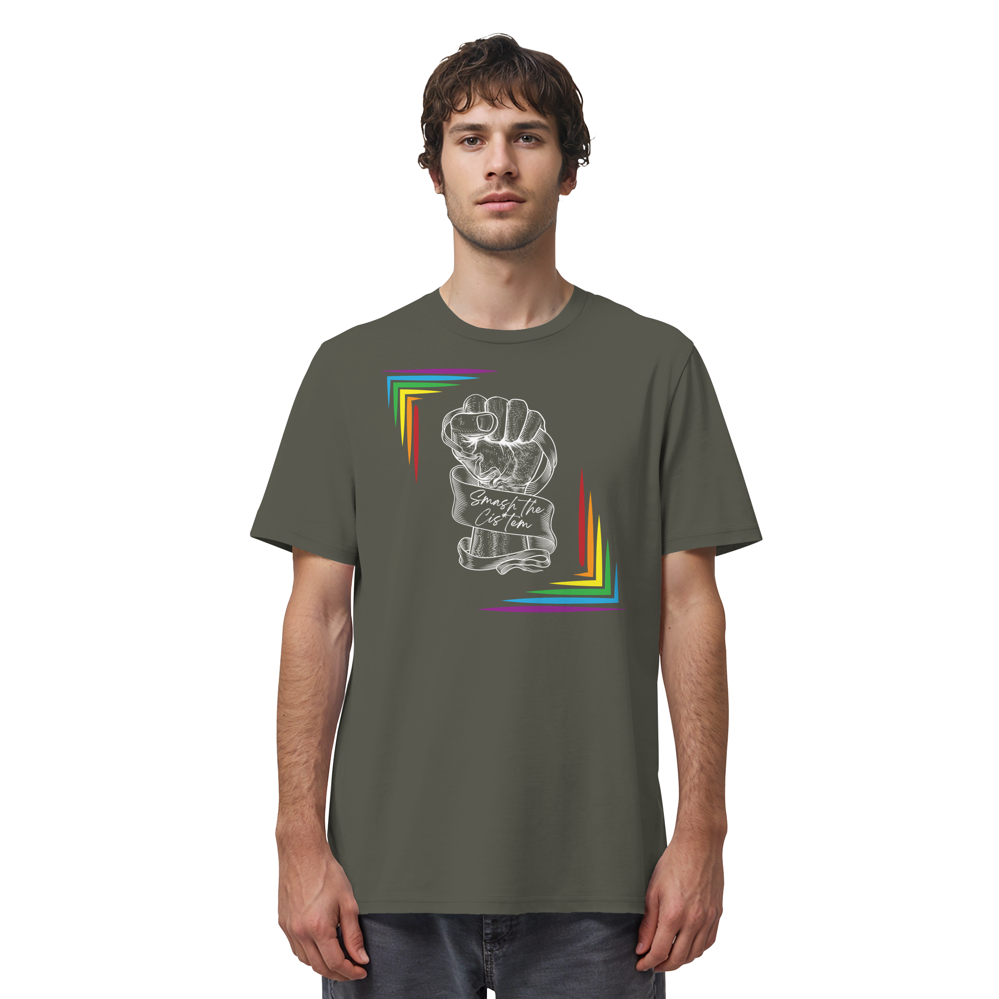 Smash The Cistem (weiße Schrift) - Organic Shirt