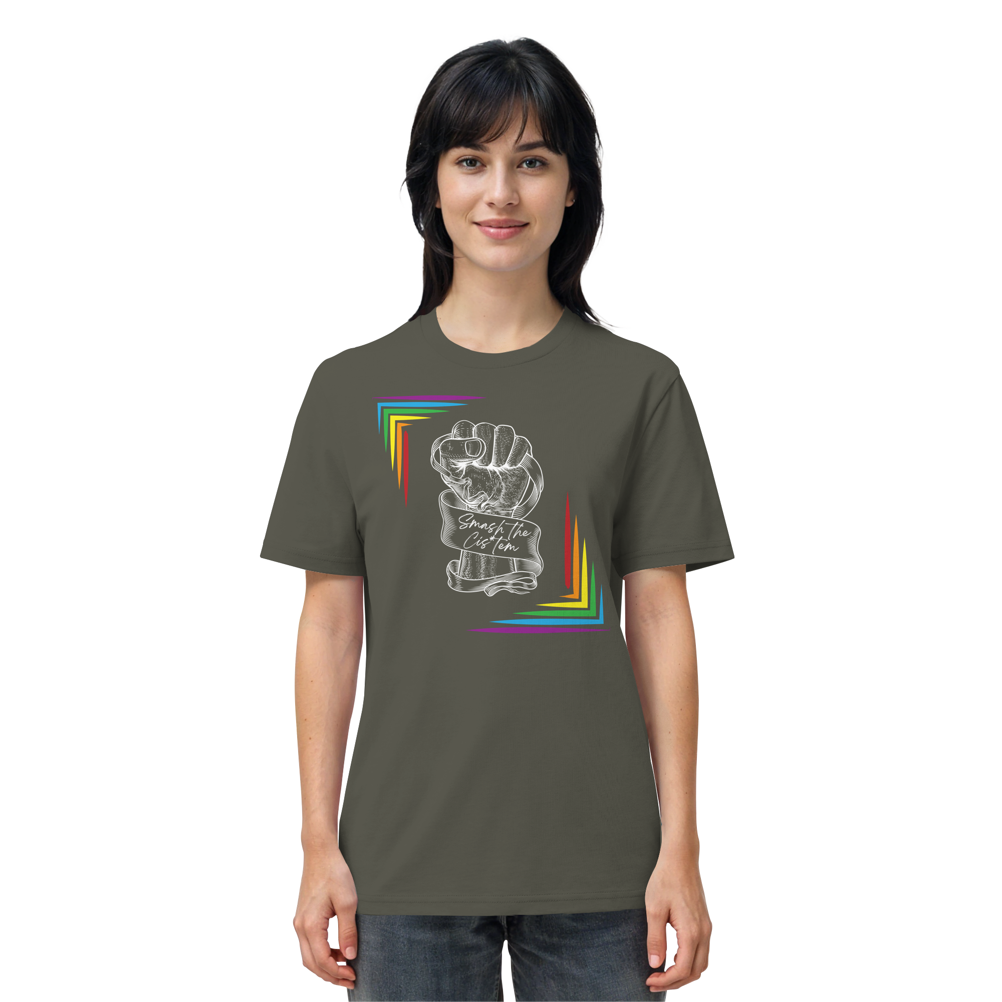 Smash The Cistem (weiße Schrift) - Organic Shirt