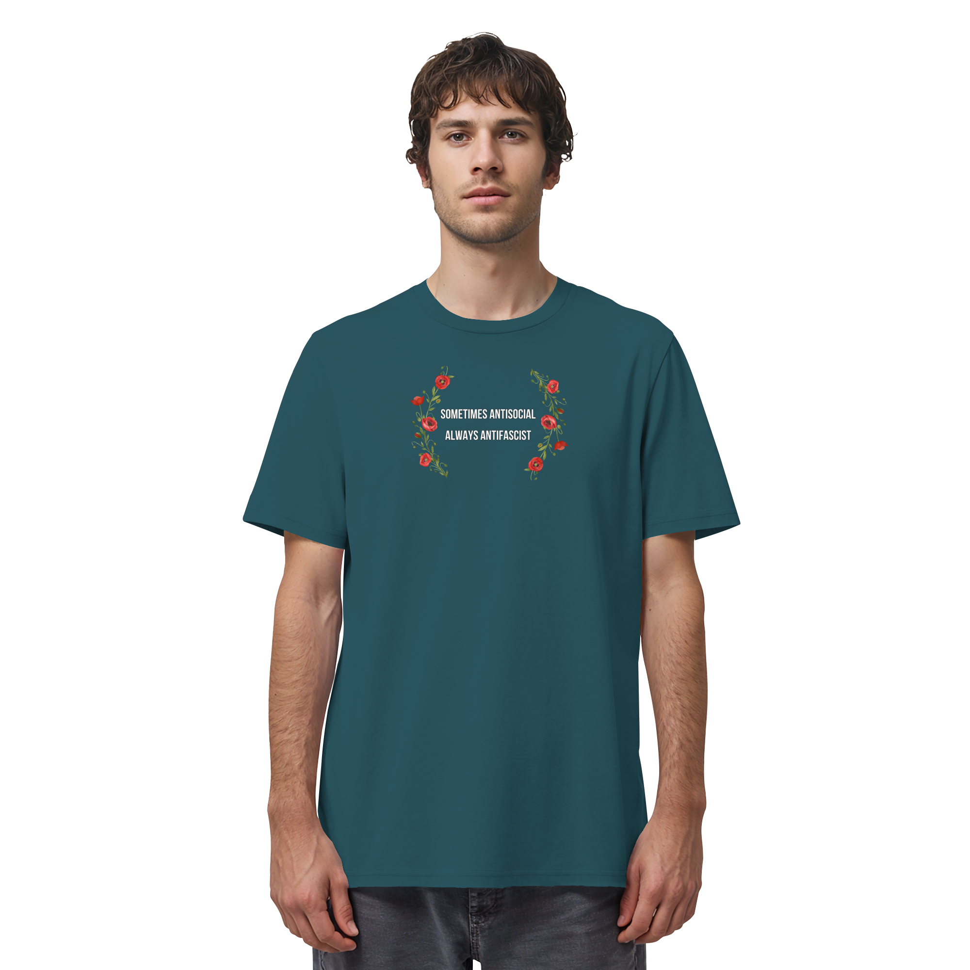 Sometimes Antisocial Always Antifascist - Organic Shirt