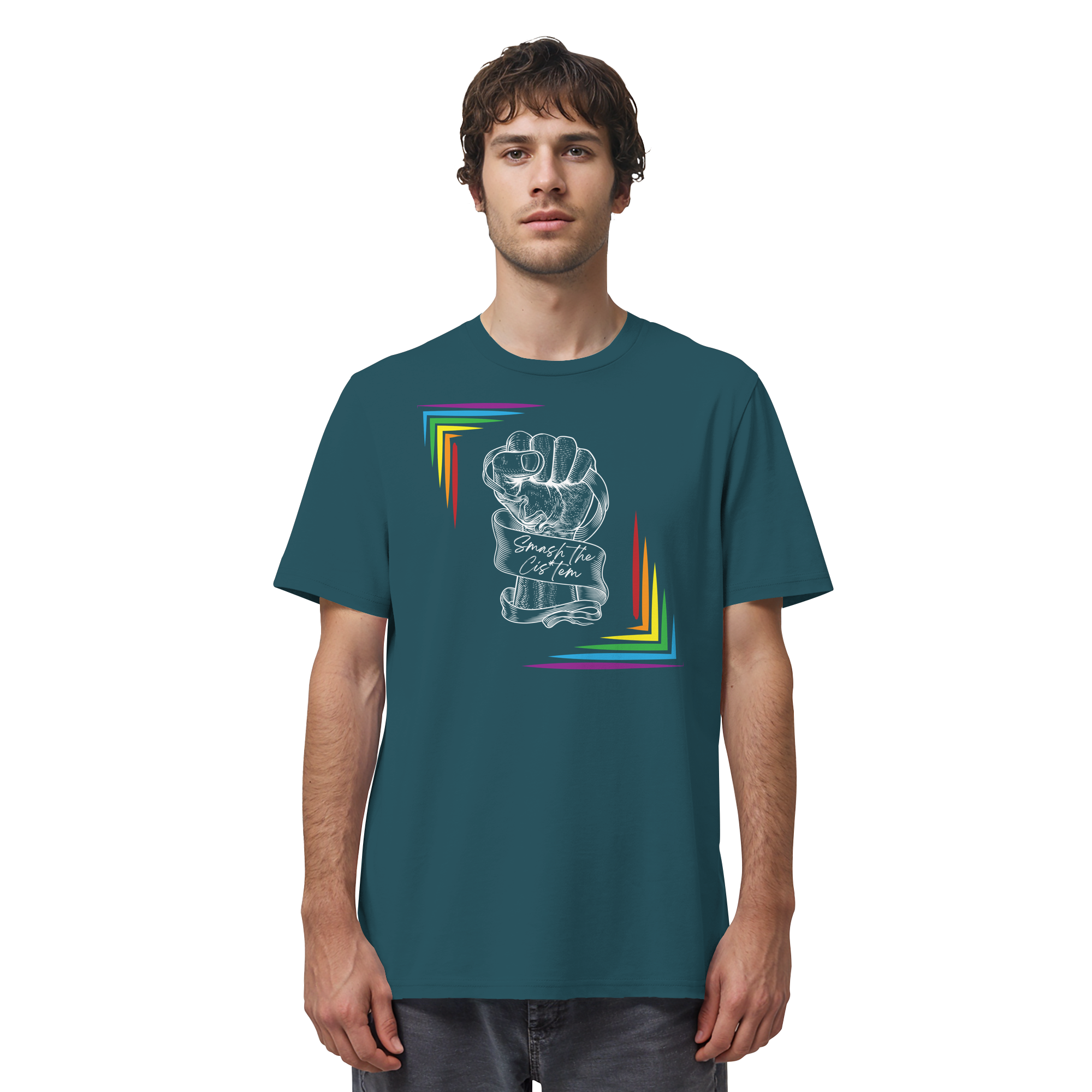 Smash The Cistem (weiße Schrift) - Organic Shirt
