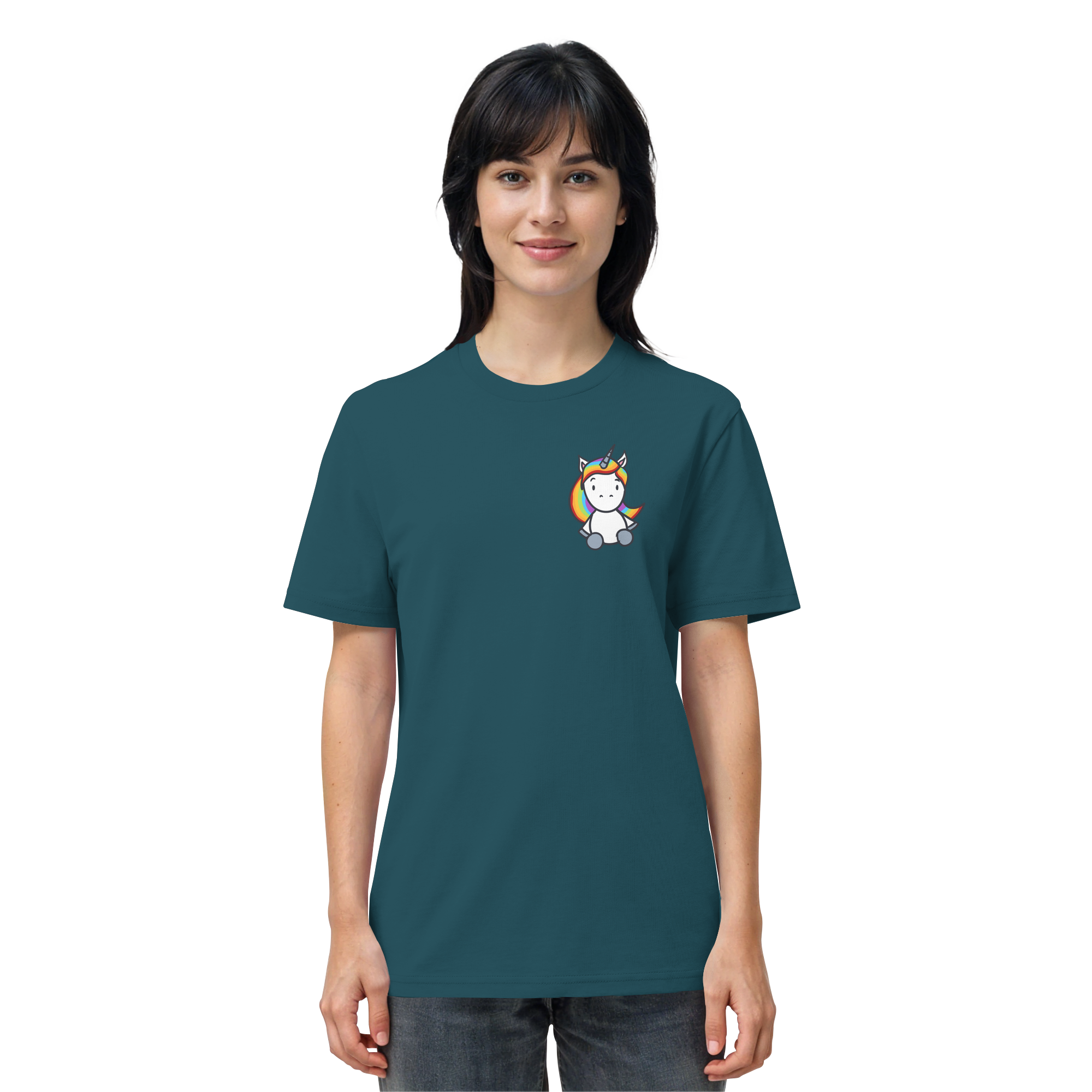 Schwarz Weiß wird Regenbogen Farben Backprint (dunkel) - Organic Shirt