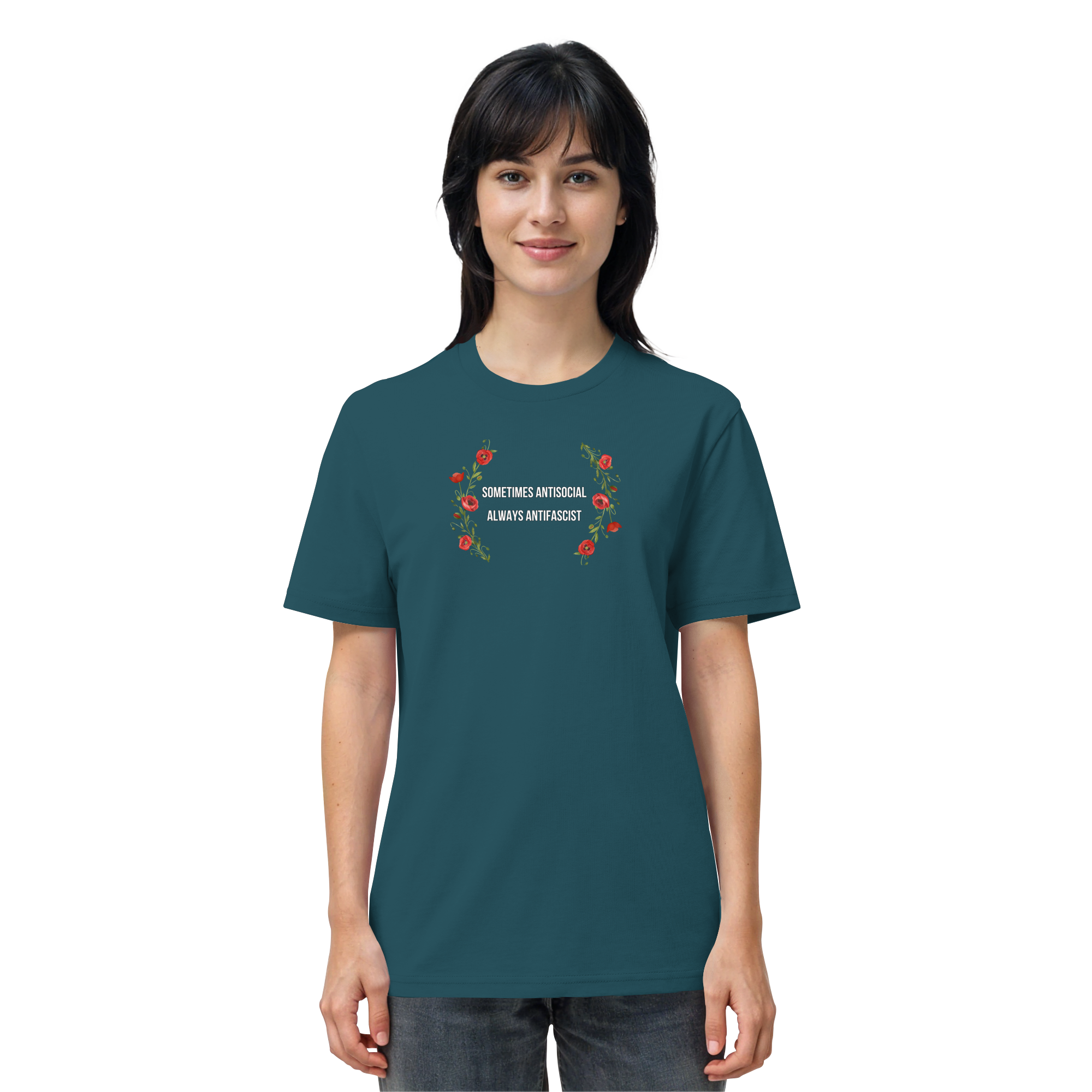 Sometimes Antisocial Always Antifascist - Organic Shirt