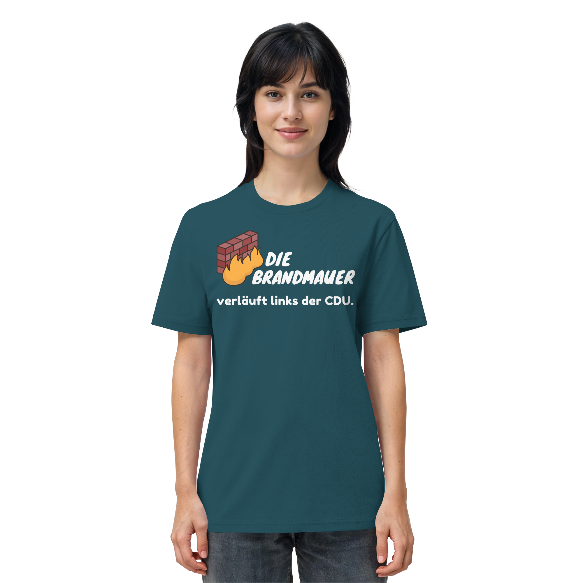 Brandmauer (weiße Schrift) - Organic Shirt