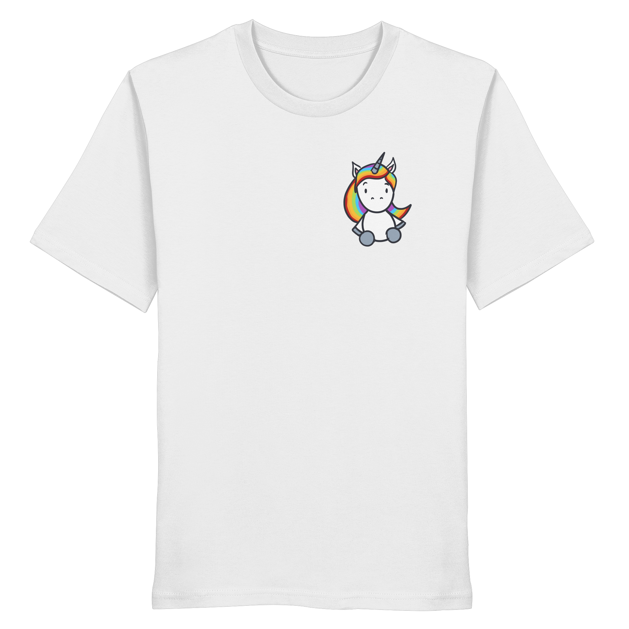 Schwarz Weiß wird Regenbogen Farben Backprint (hell) - Organic Shirt