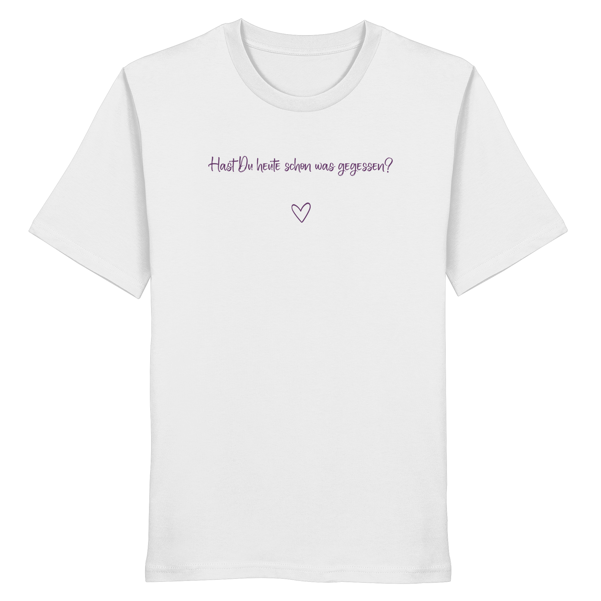 Hast Du heute schon was gegessen? "Lila Herz Edition" - Organic Shirt
