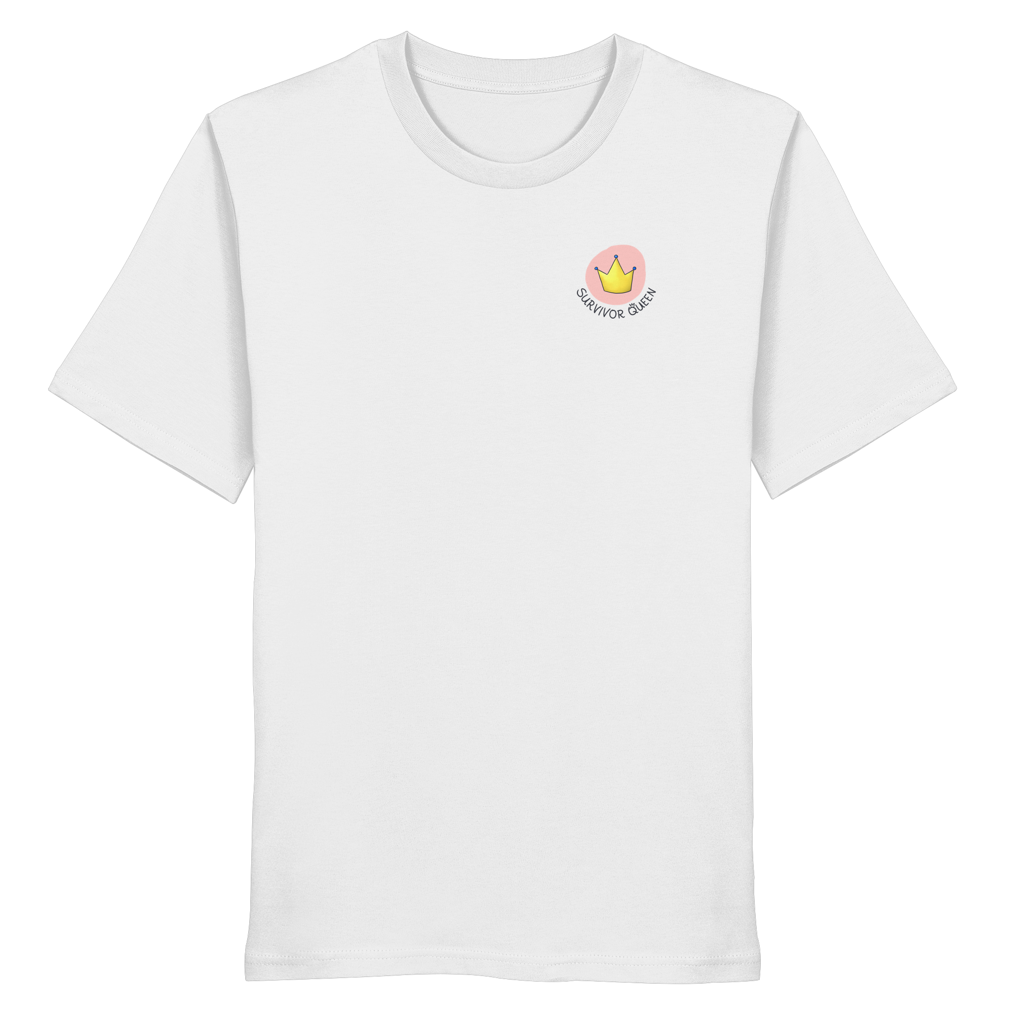 Survivor Queens Logo "Schriftzug Edition" mit Seelenmännchen "Selbstverteidigung Edition" Backprint - Organic Shirt