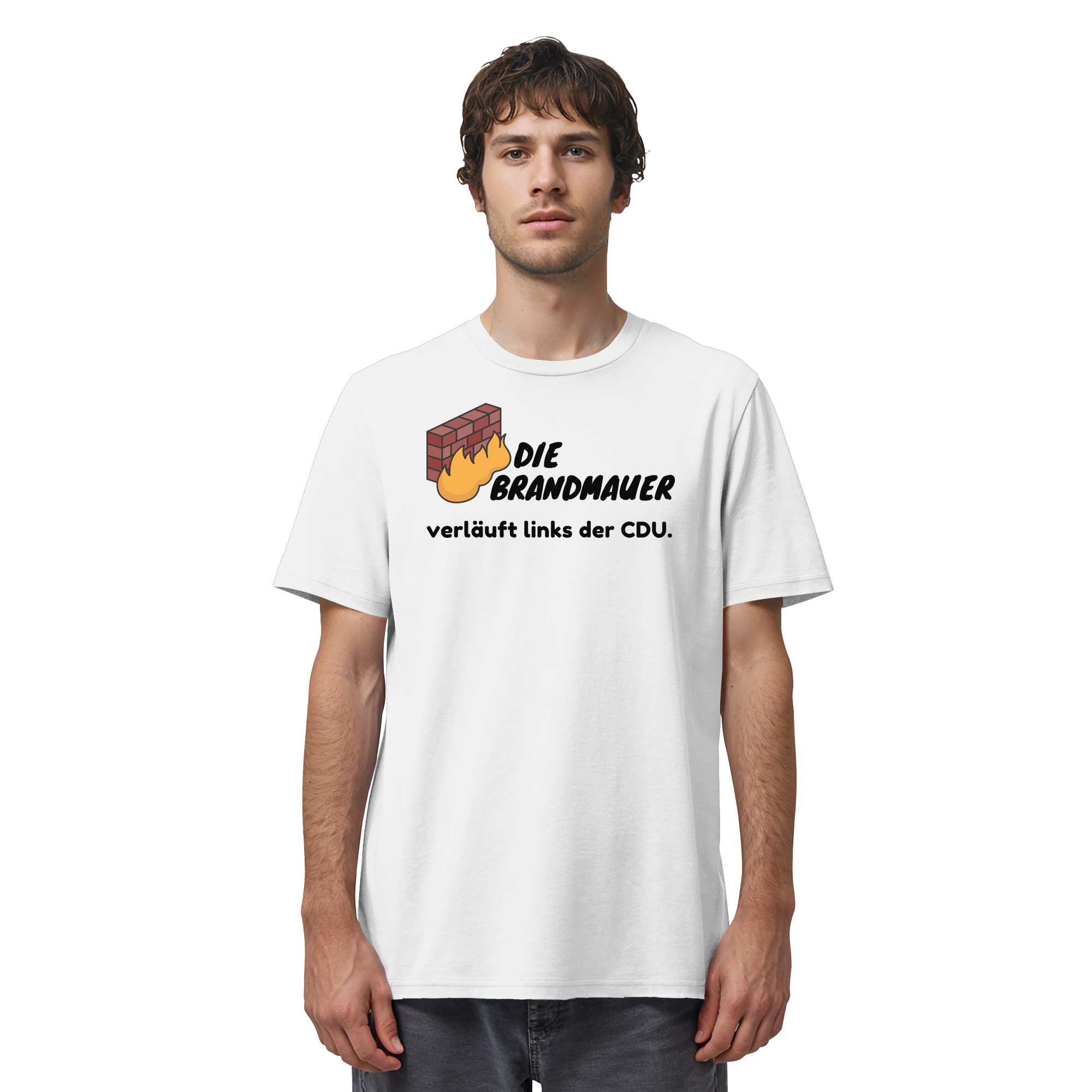 Brandmauer (schwarze Schrift) - Organic Shirt
