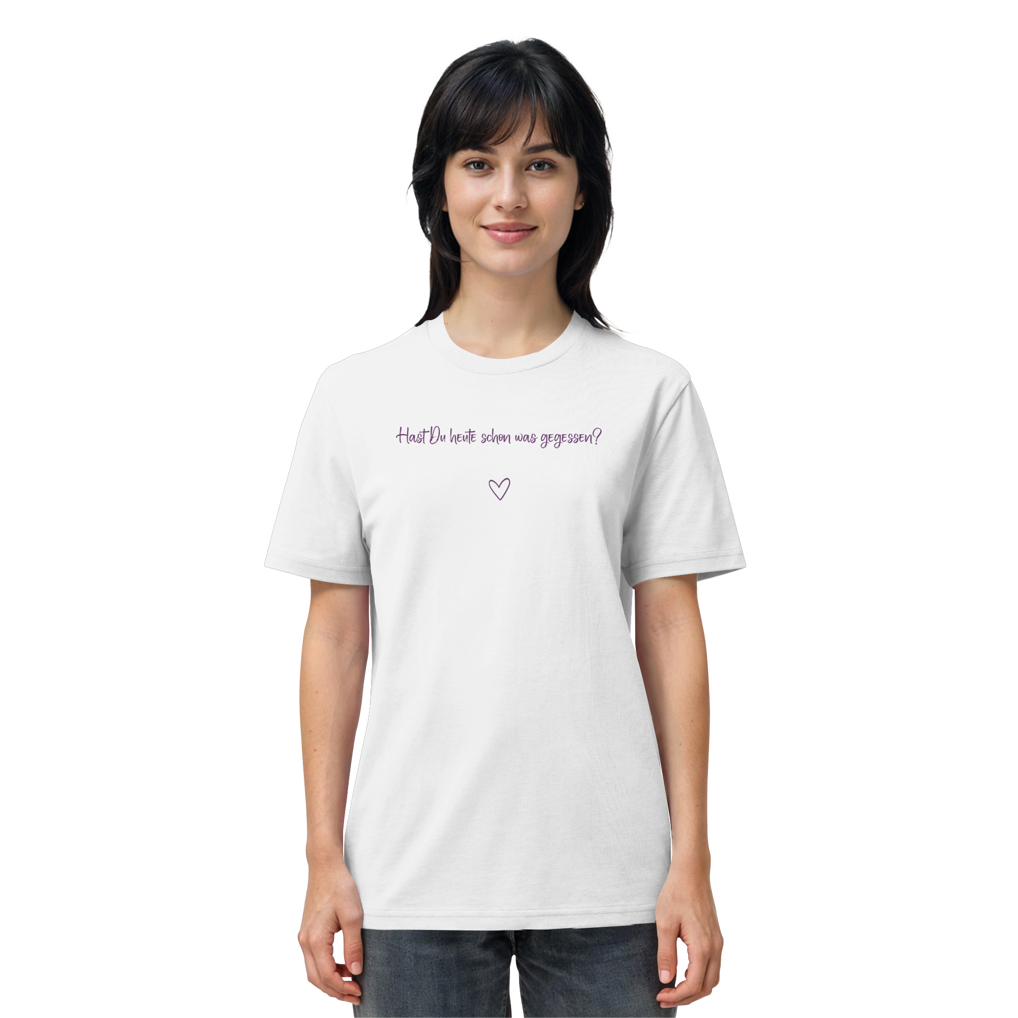 Hast Du heute schon was gegessen? "Lila Herz Edition" - Organic Shirt