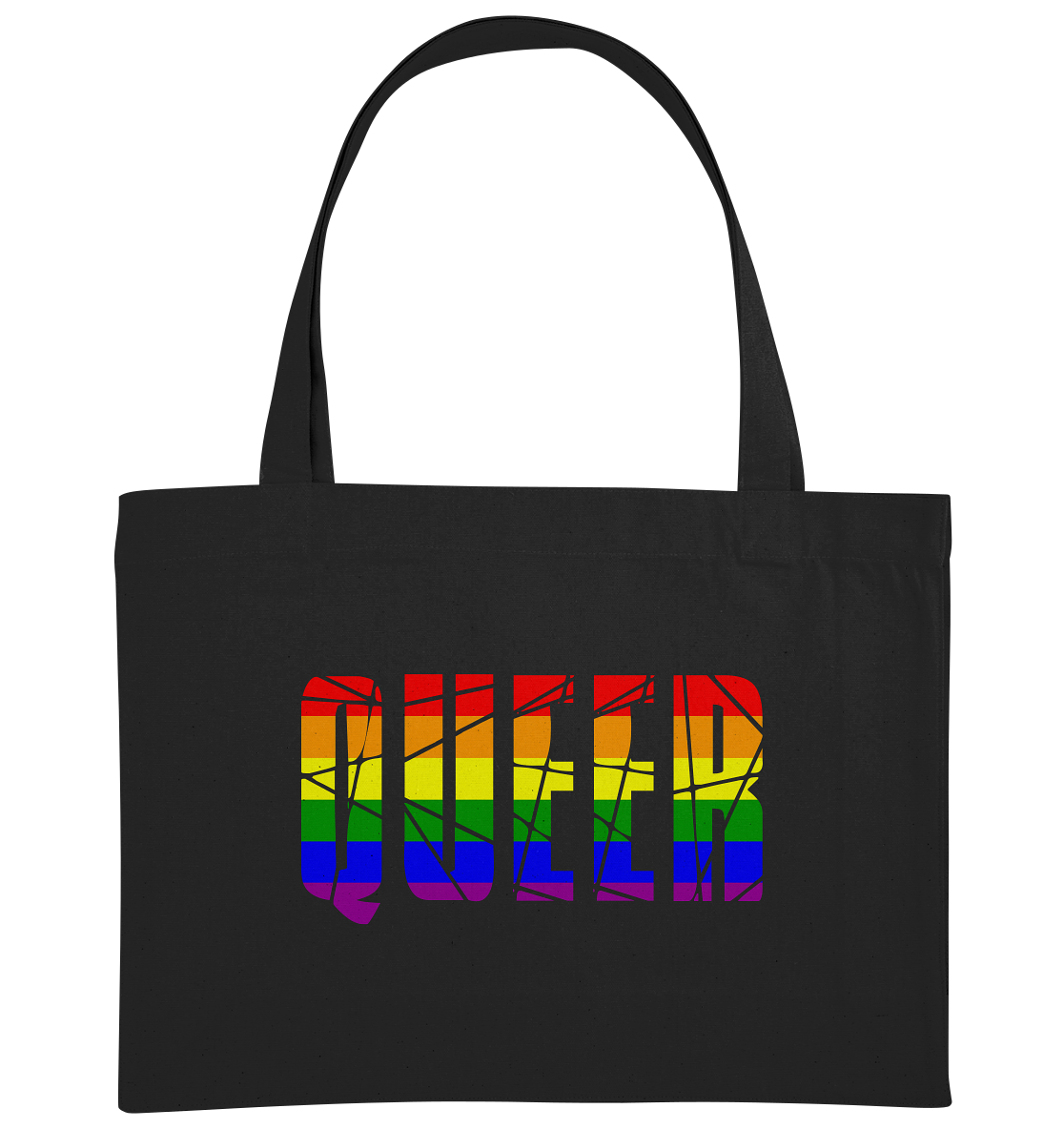 QUEER in Regenbogen Farben - Organic Shopping-Bag
