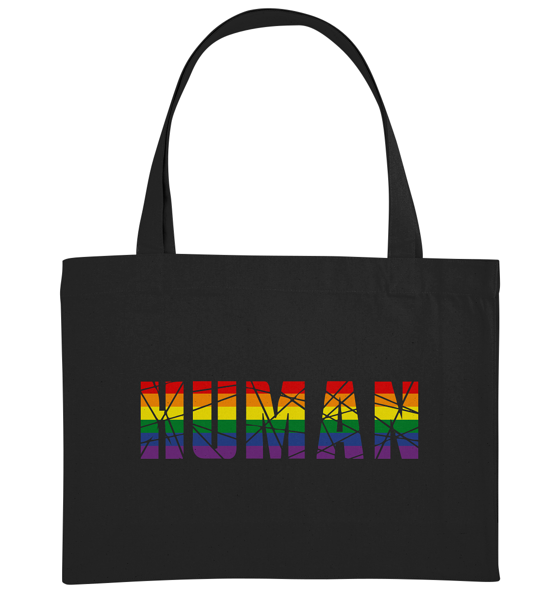 HUMAN in Regenbogen Farben - Organic Shopping-Bag