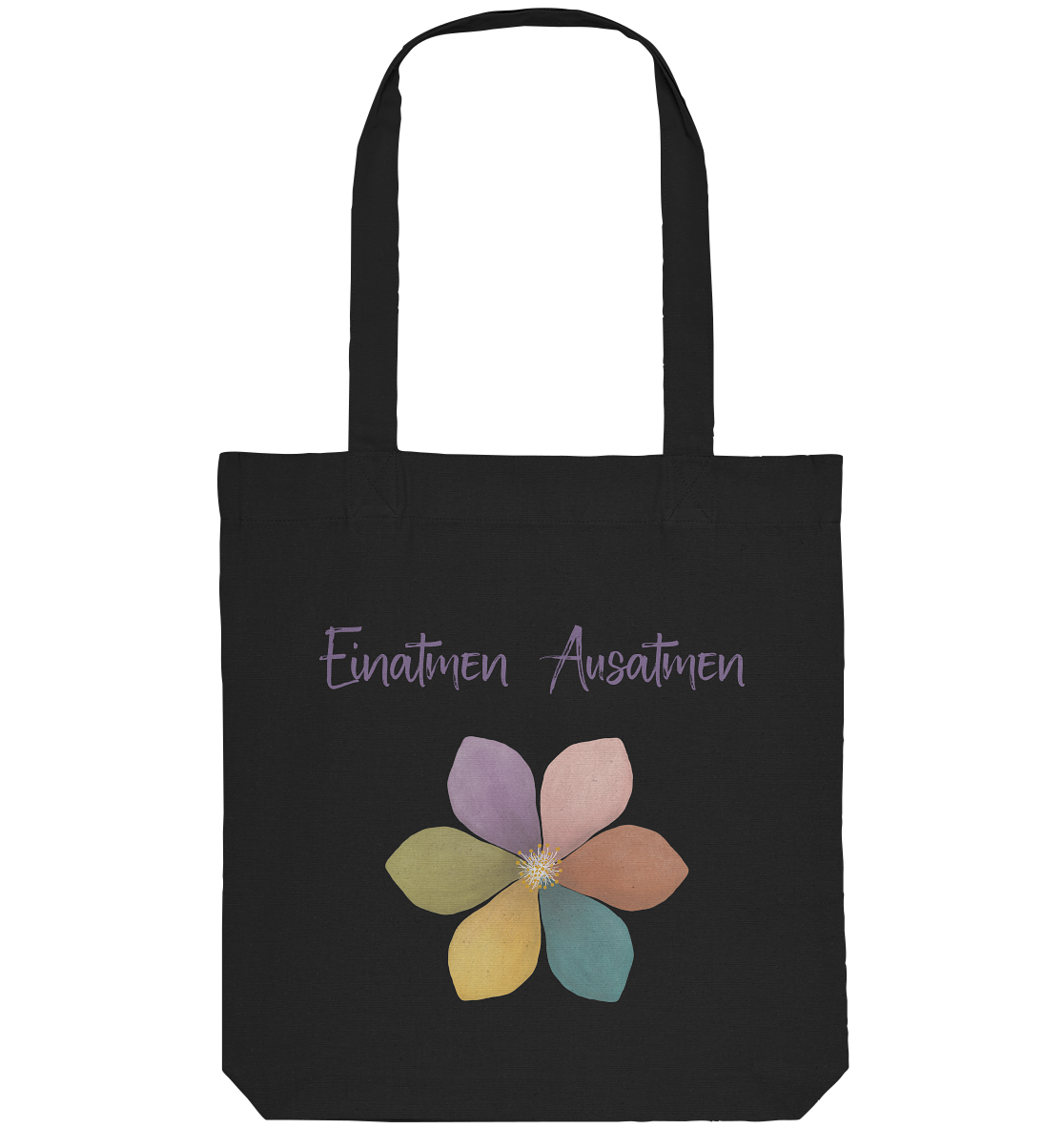 Einatmen Ausatmen "Achtsamkeitsblüte Edition" - Organic Tote-Bag
