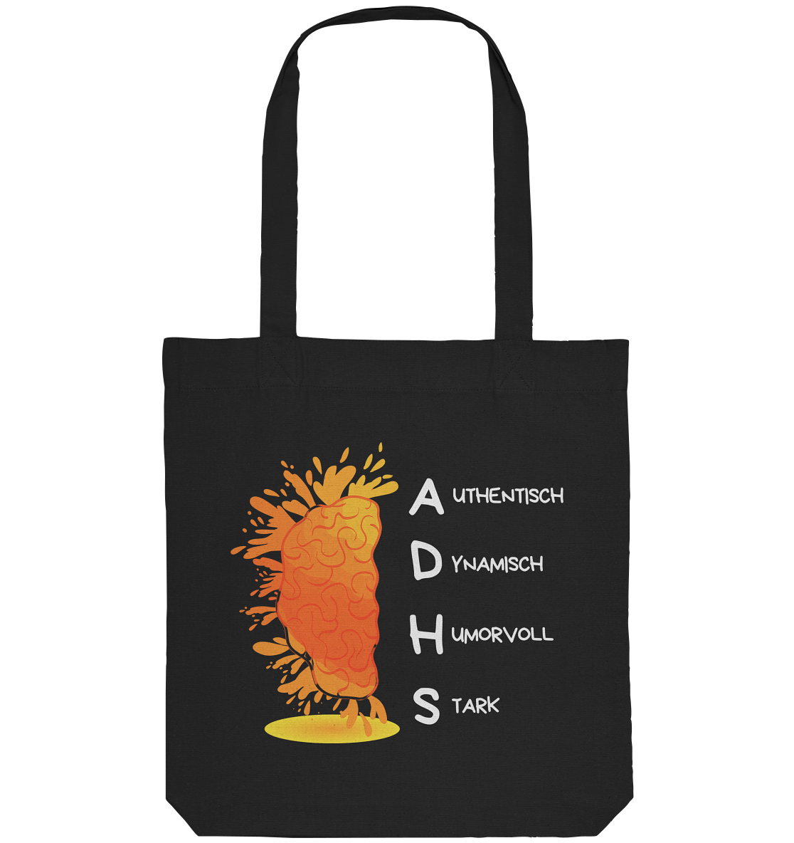 ADHS Authentisch Dynamisch Humorvoll Stark Backprint - Organic Tote-Bag