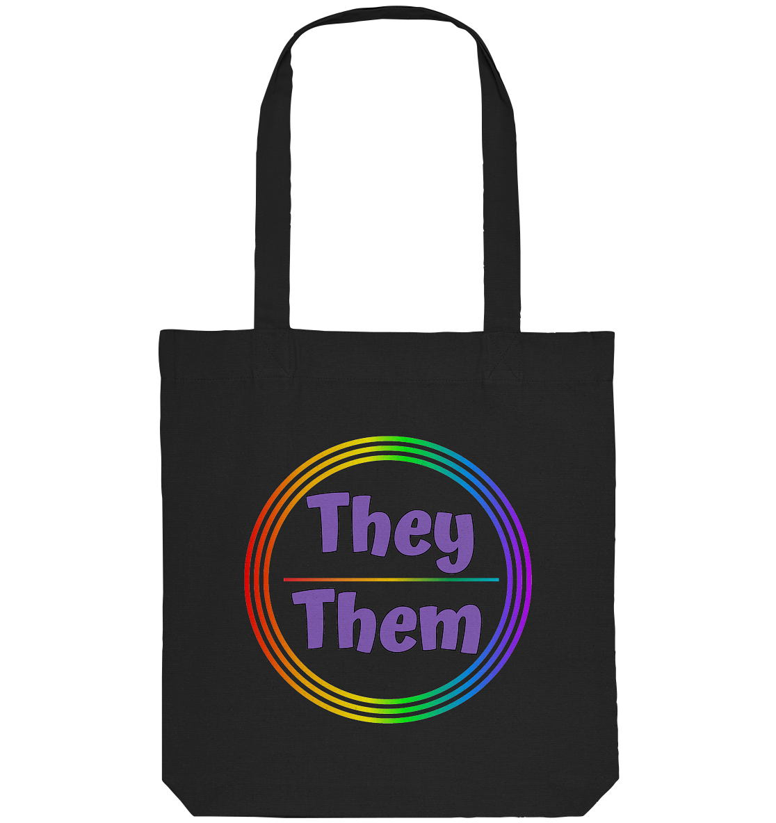 They/Them Pronomen Regenbogenkreis - Organic Tote-Bag