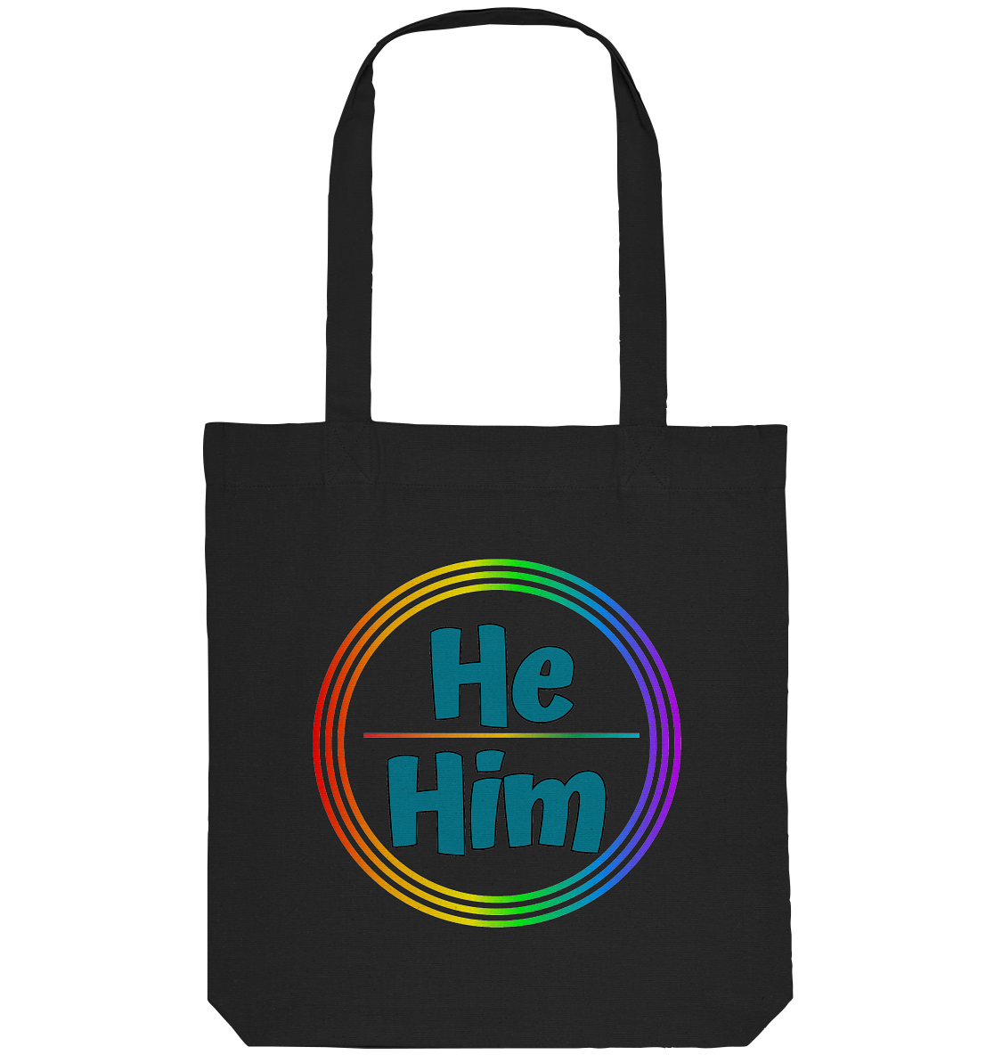 He/Him Pronomen Regenbogenkreis - Organic Tote-Bag