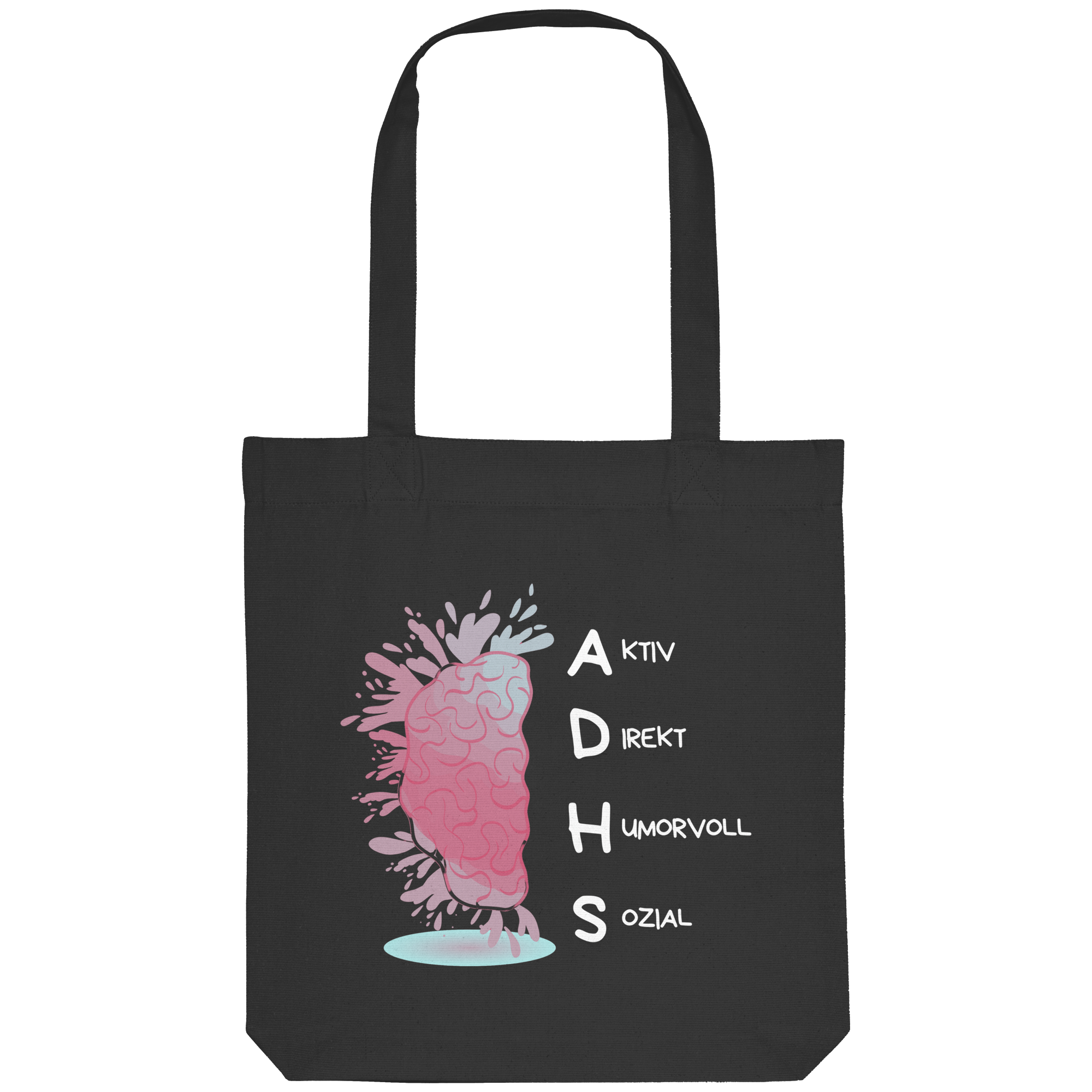 ADHS Aktiv Direkt Humorvoll Sozial Backprint - Organic Tote-Bag