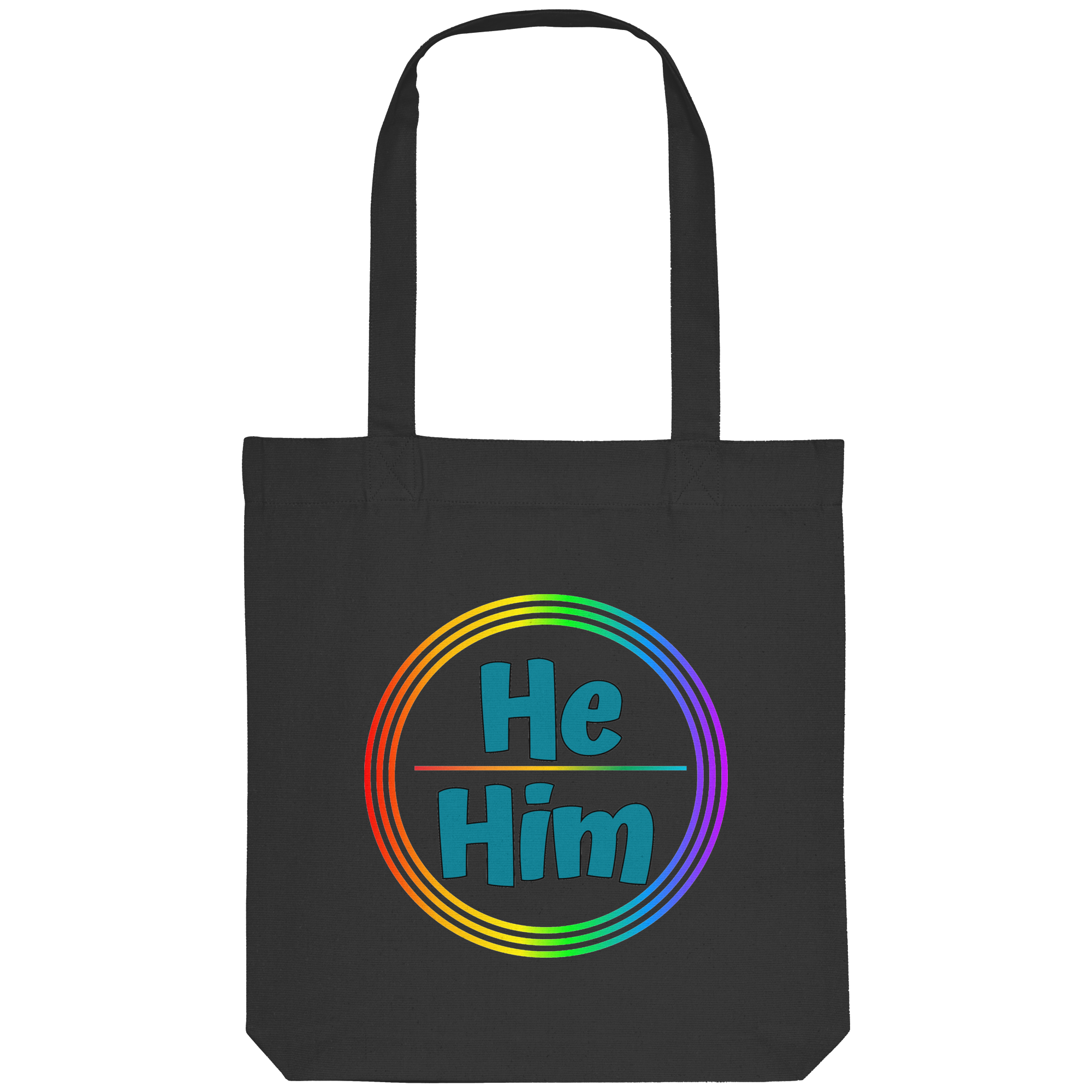 He/Him Pronomen Regenbogenkreis - Organic Tote-Bag