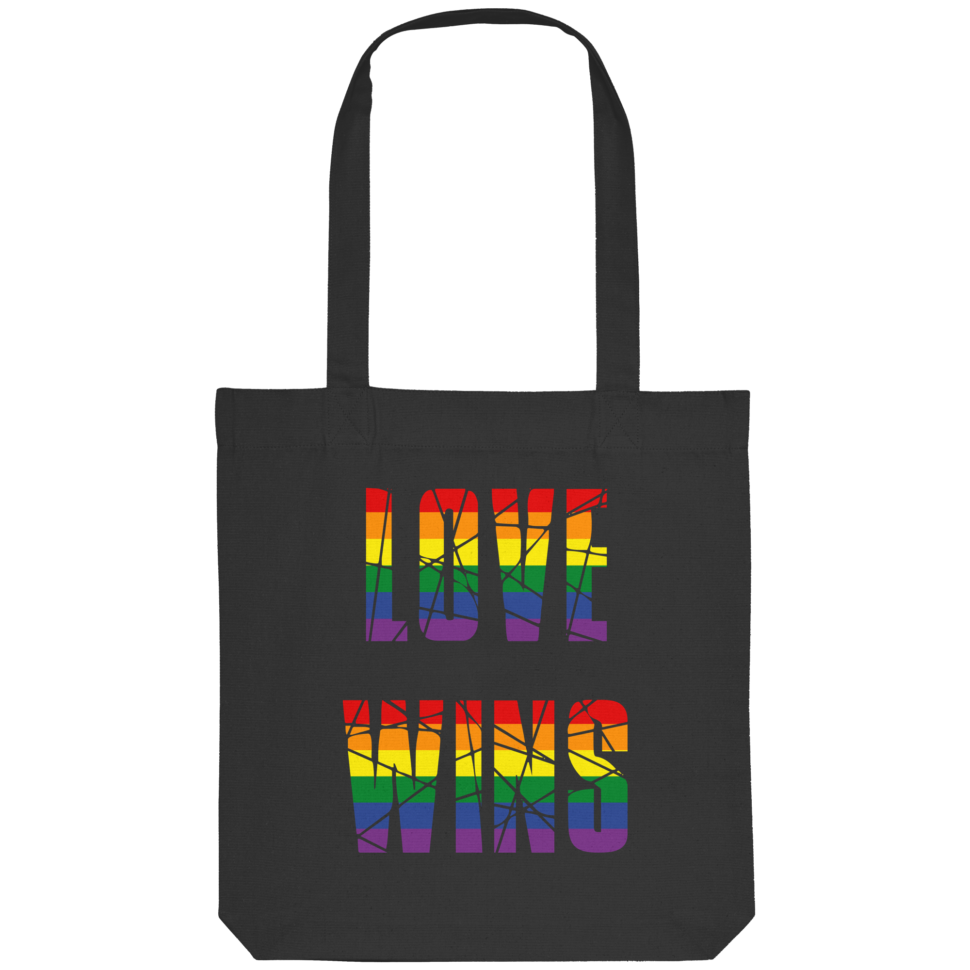 LOVE WINS in Regenbogen Farben - Organic Tote-Bag
