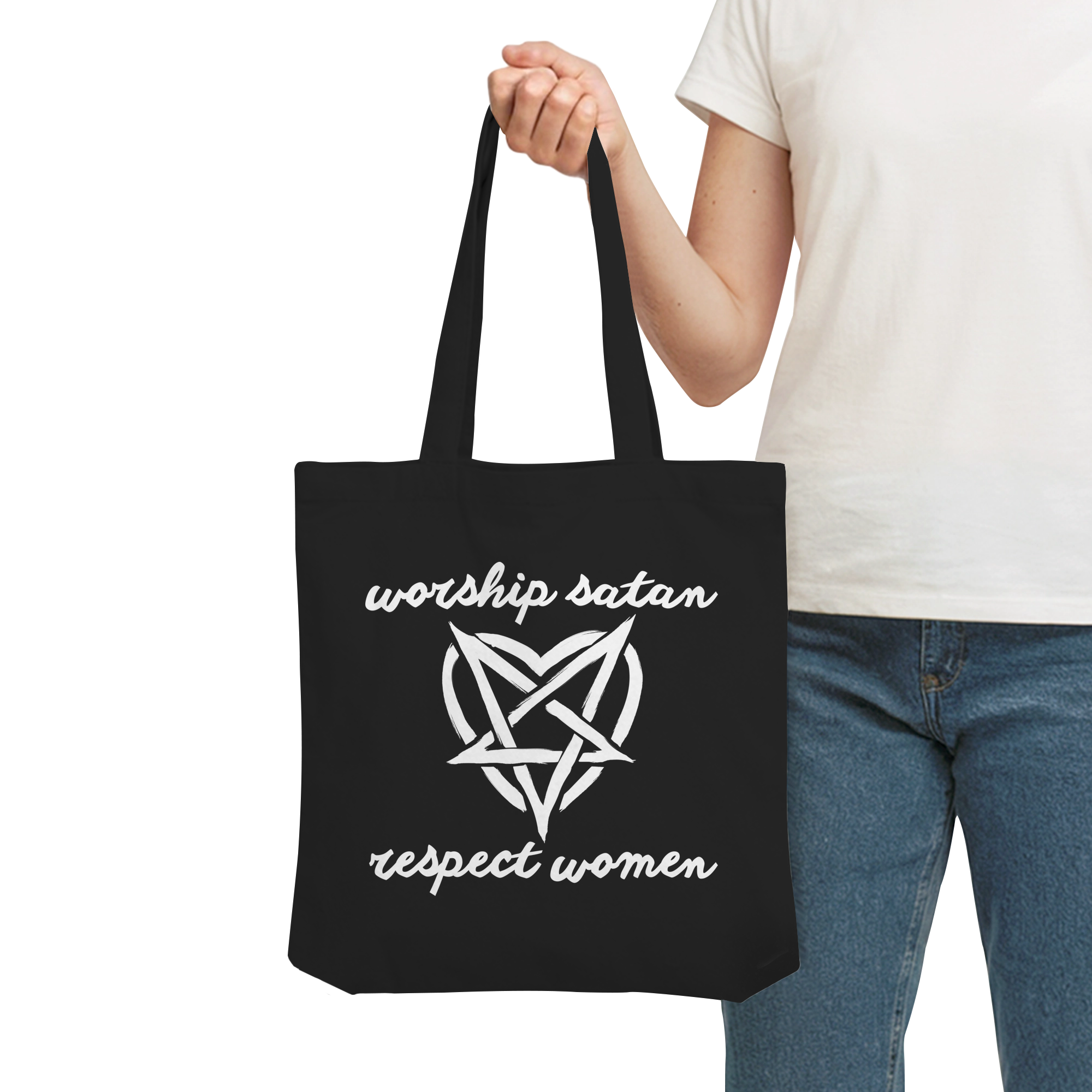 Worship Satan Respect Women - Organic Tote-Bag
